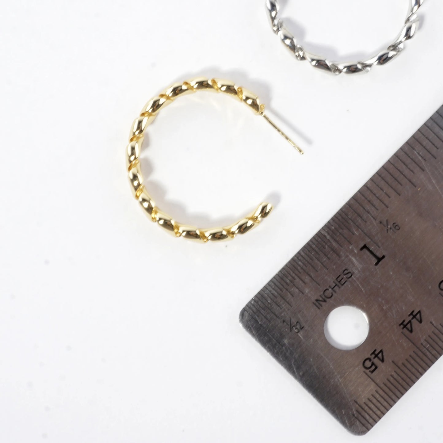 Tele-ties Brass Cord Hoop Earrings Medium