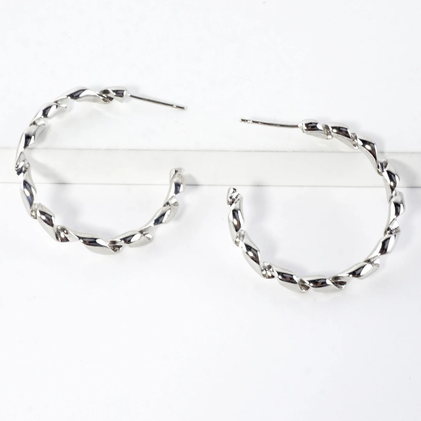Tele-ties Brass Cord Hoop Earrings Medium
