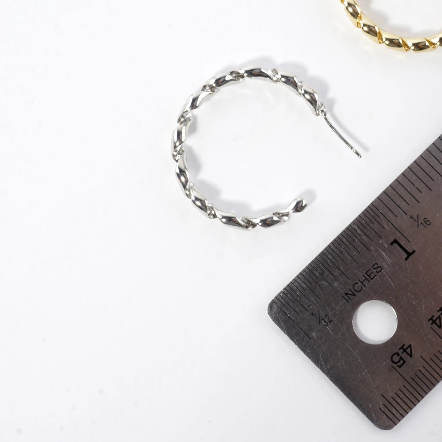 Tele-ties Brass Cord Hoop Earrings Medium