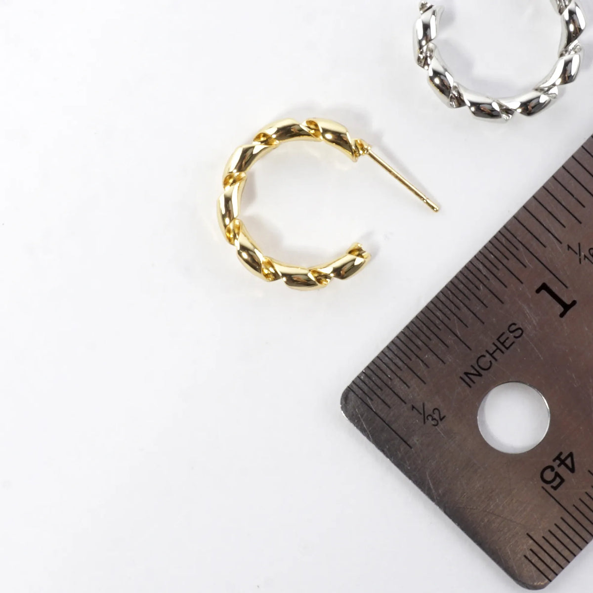 Tele-ties Brass Cord Hoop Earrings Small