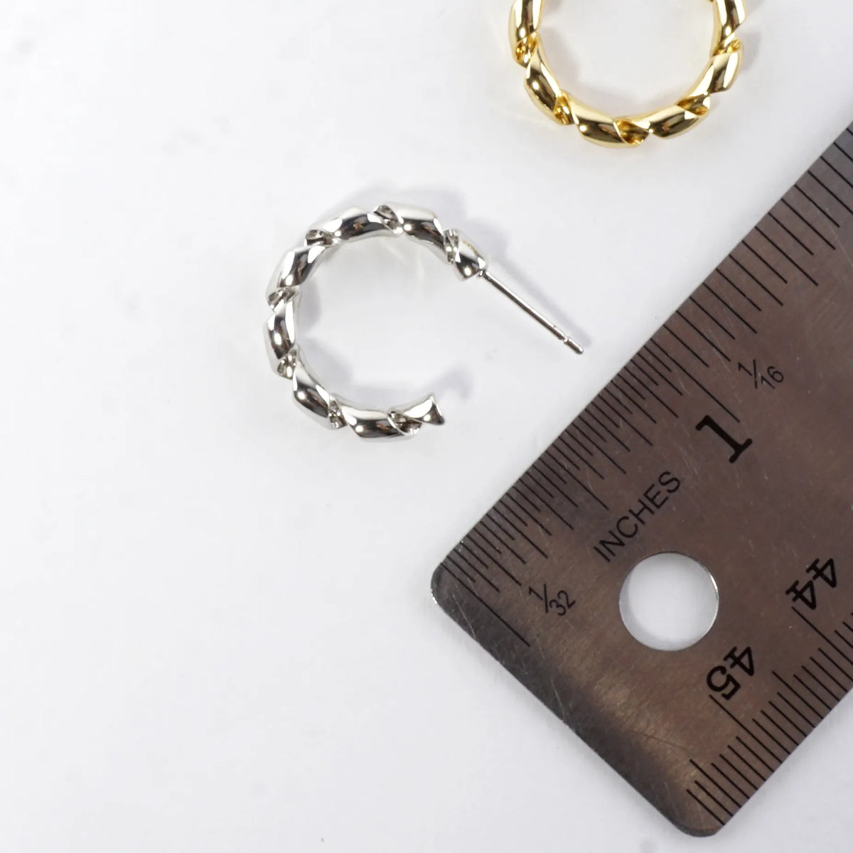 Tele-ties Brass Cord Hoop Earrings Small