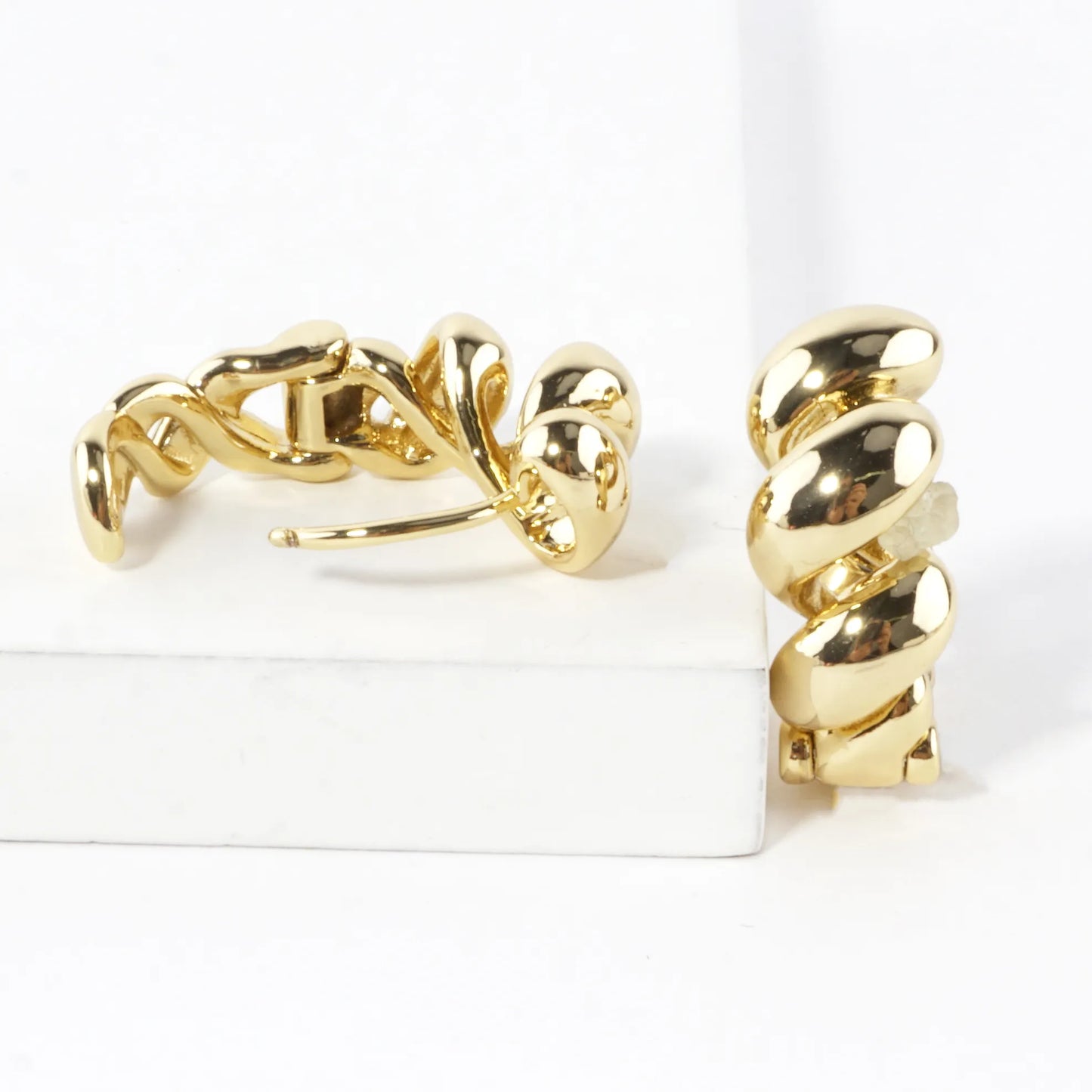 Tele-ties Brass Graduated Cord Hoop Earrings Small