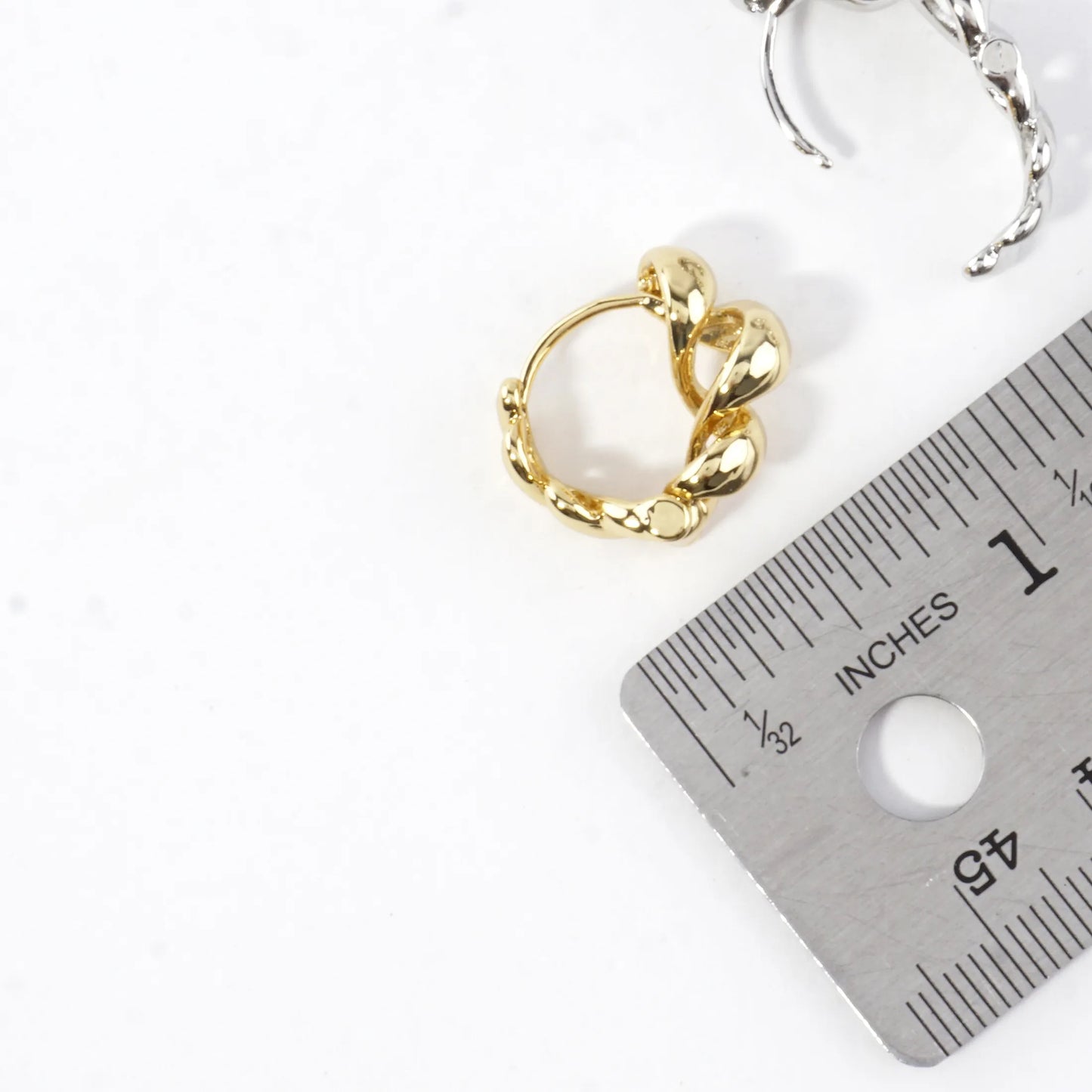 Tele-ties Brass Graduated Cord Hoop Earrings Small