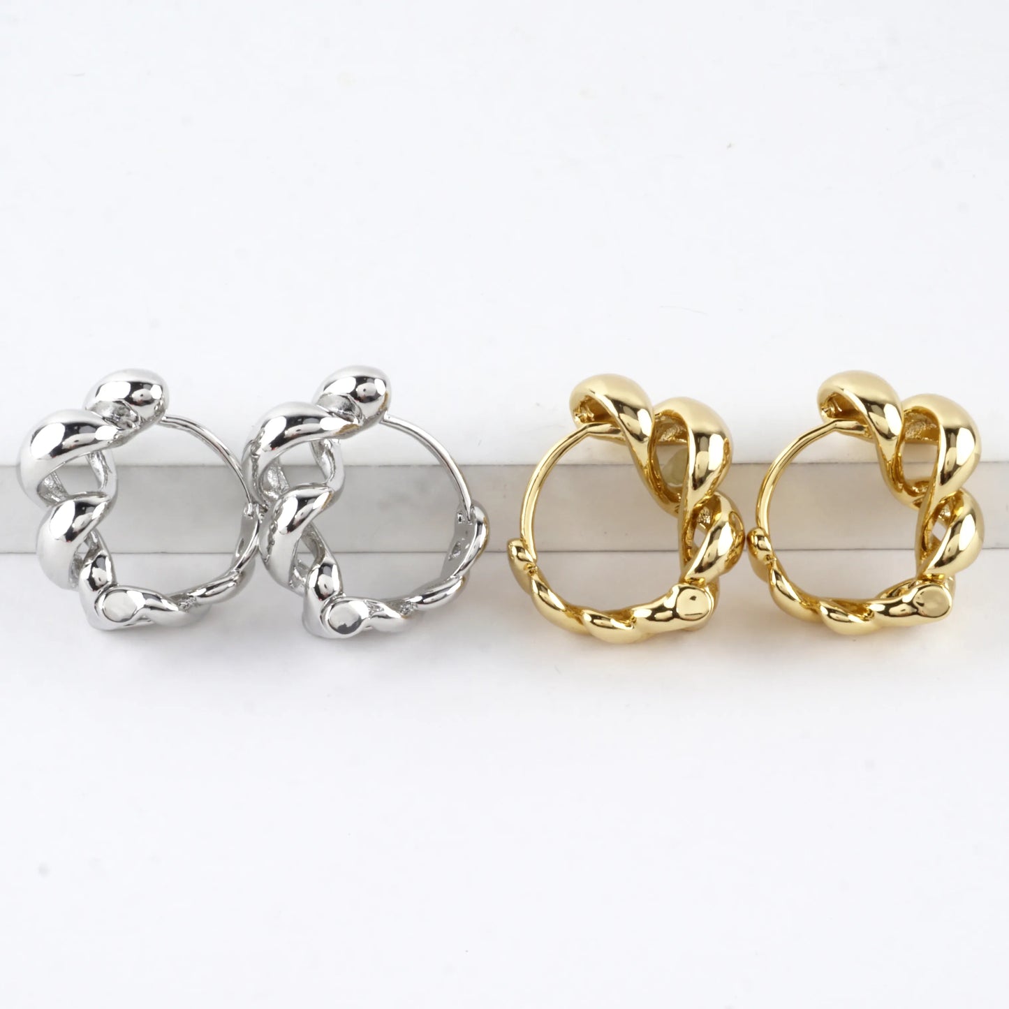Tele-ties Brass Graduated Cord Hoop Earrings Small
