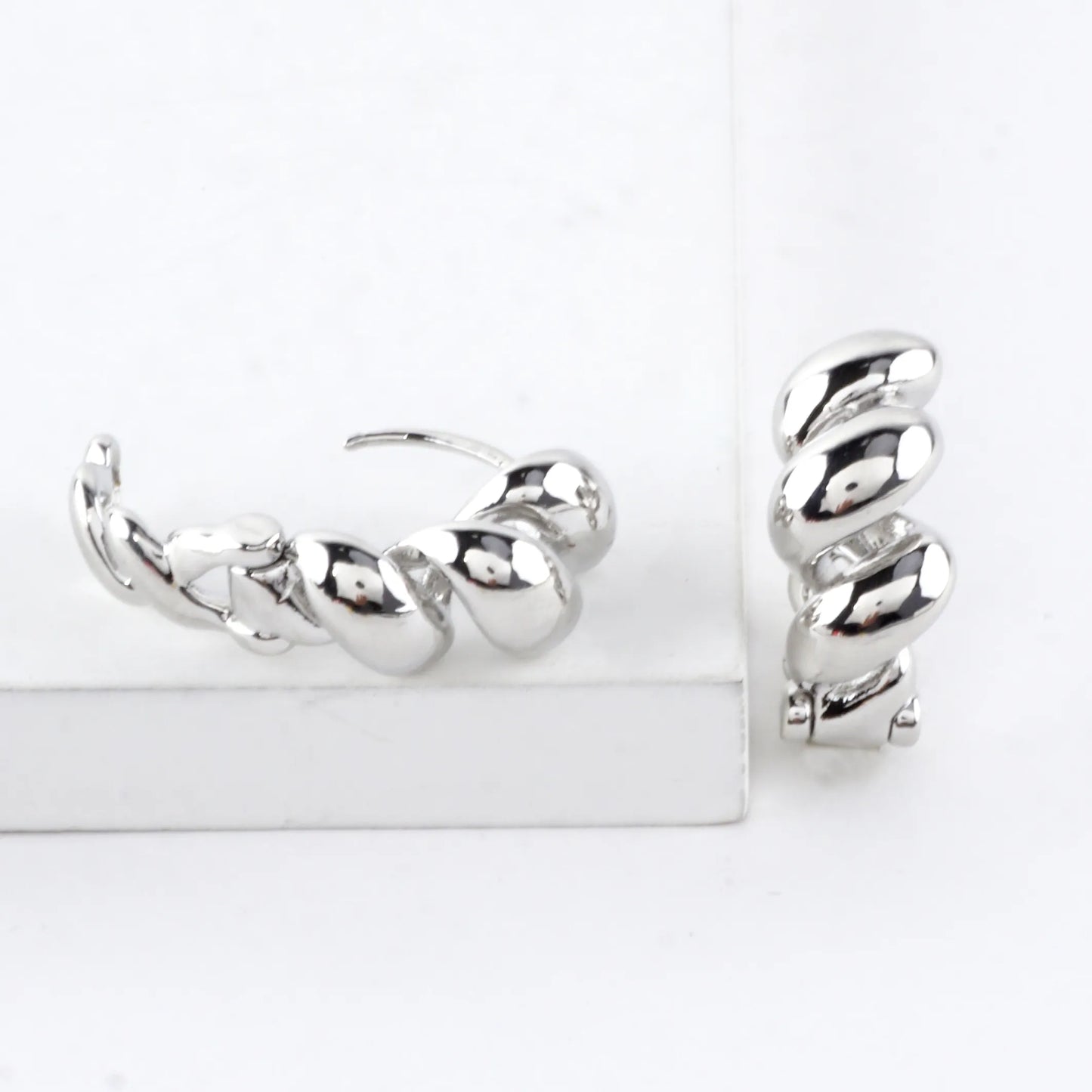Tele-ties Brass Graduated Cord Hoop Earrings Small