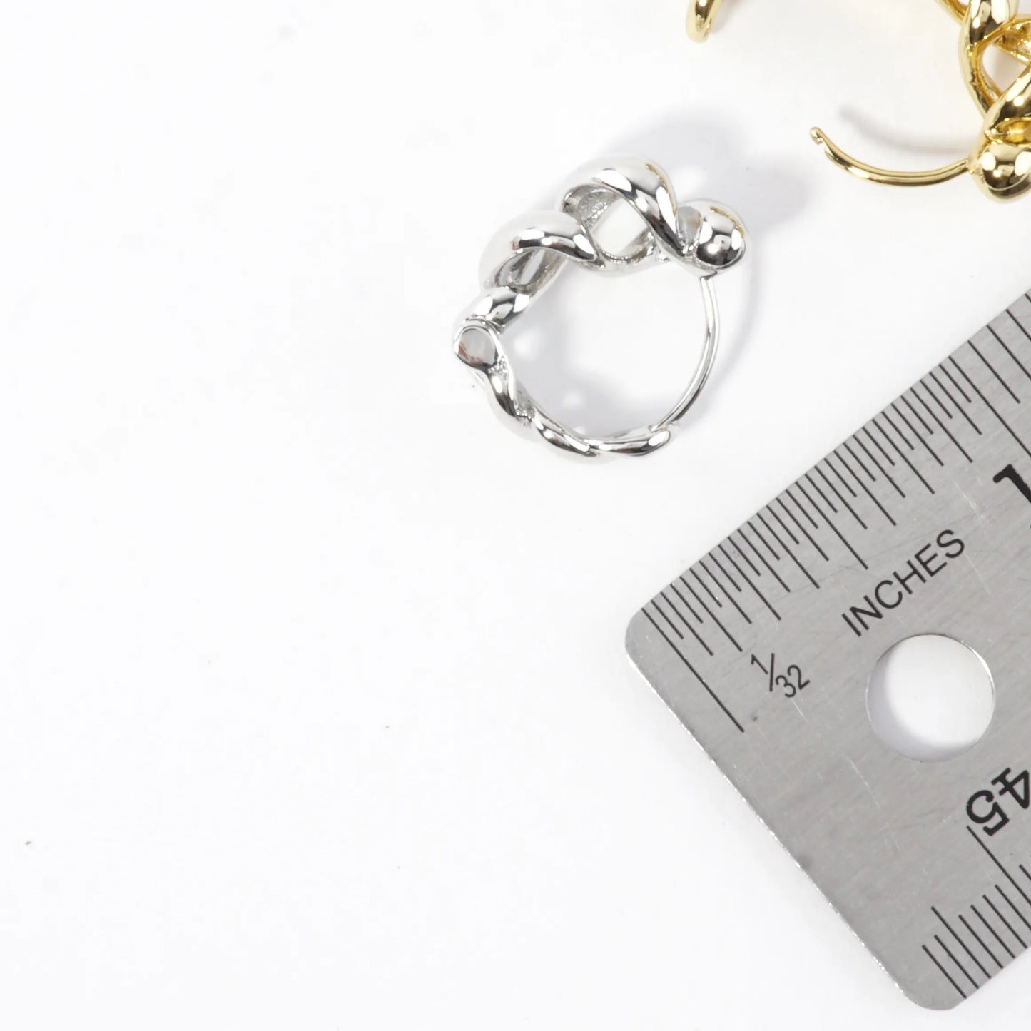 Tele-ties Brass Graduated Cord Hoop Earrings Small