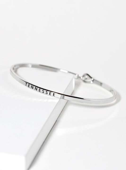 Tennessee Engraved Inspirational Bangle Bracelet