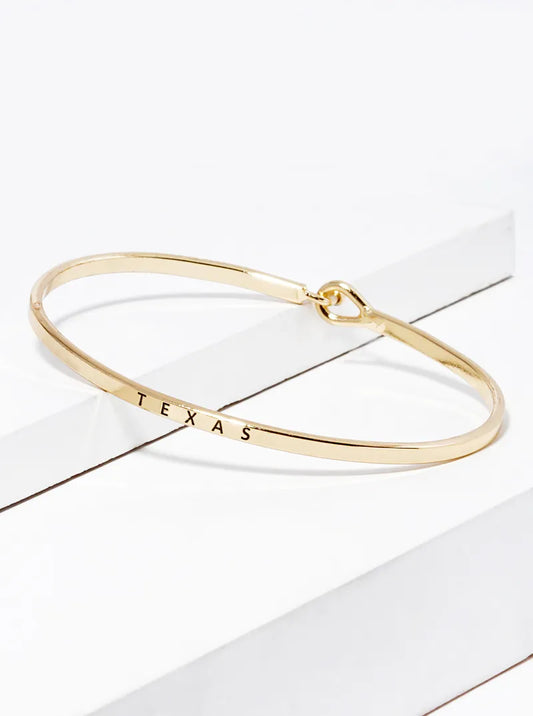 Texas Engraved Inspirational Bangle Bracelet