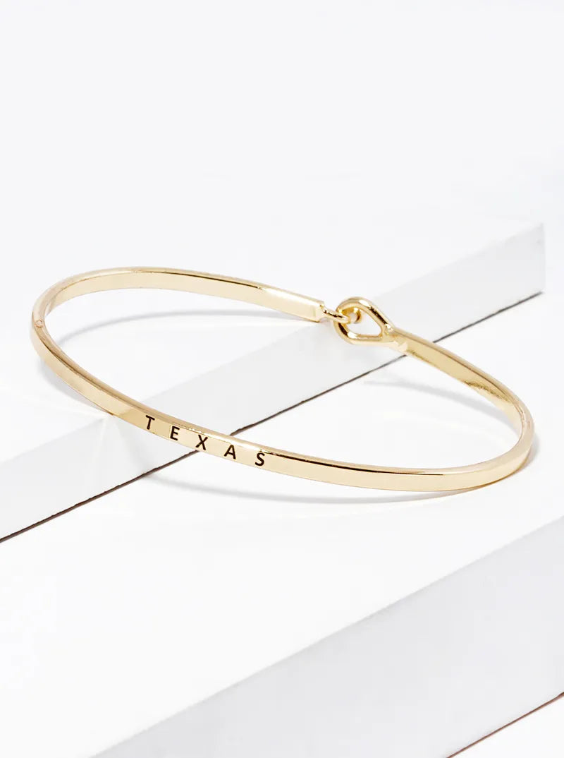 Texas Engraved Inspirational Bangle Bracelet