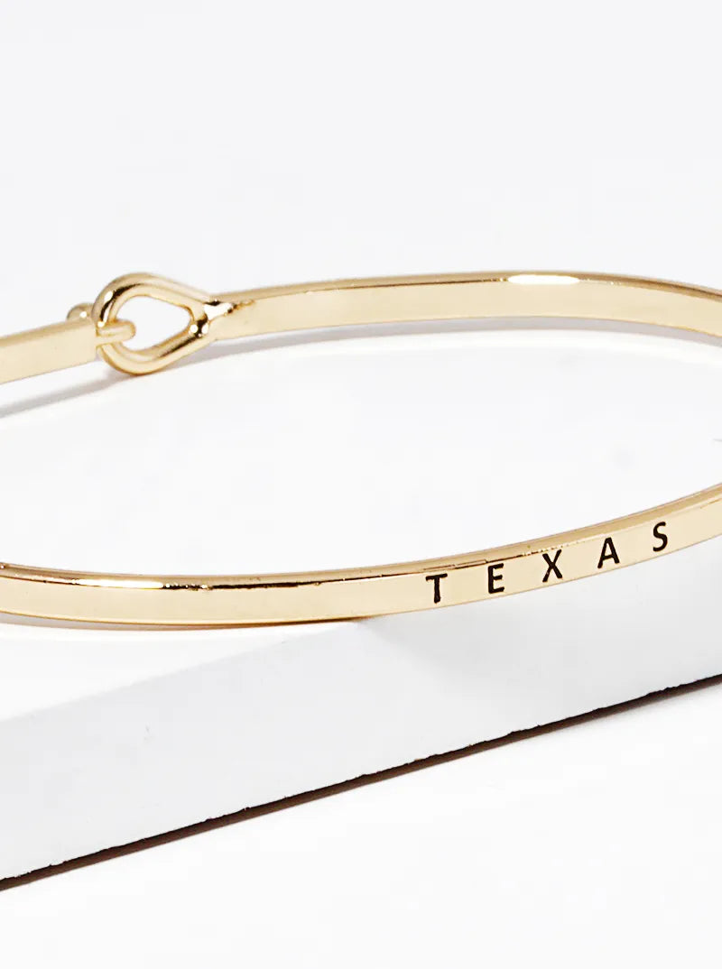 Texas Engraved Inspirational Bangle Bracelet