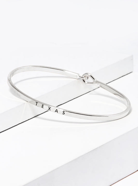 Texas Engraved Inspirational Bangle Bracelet