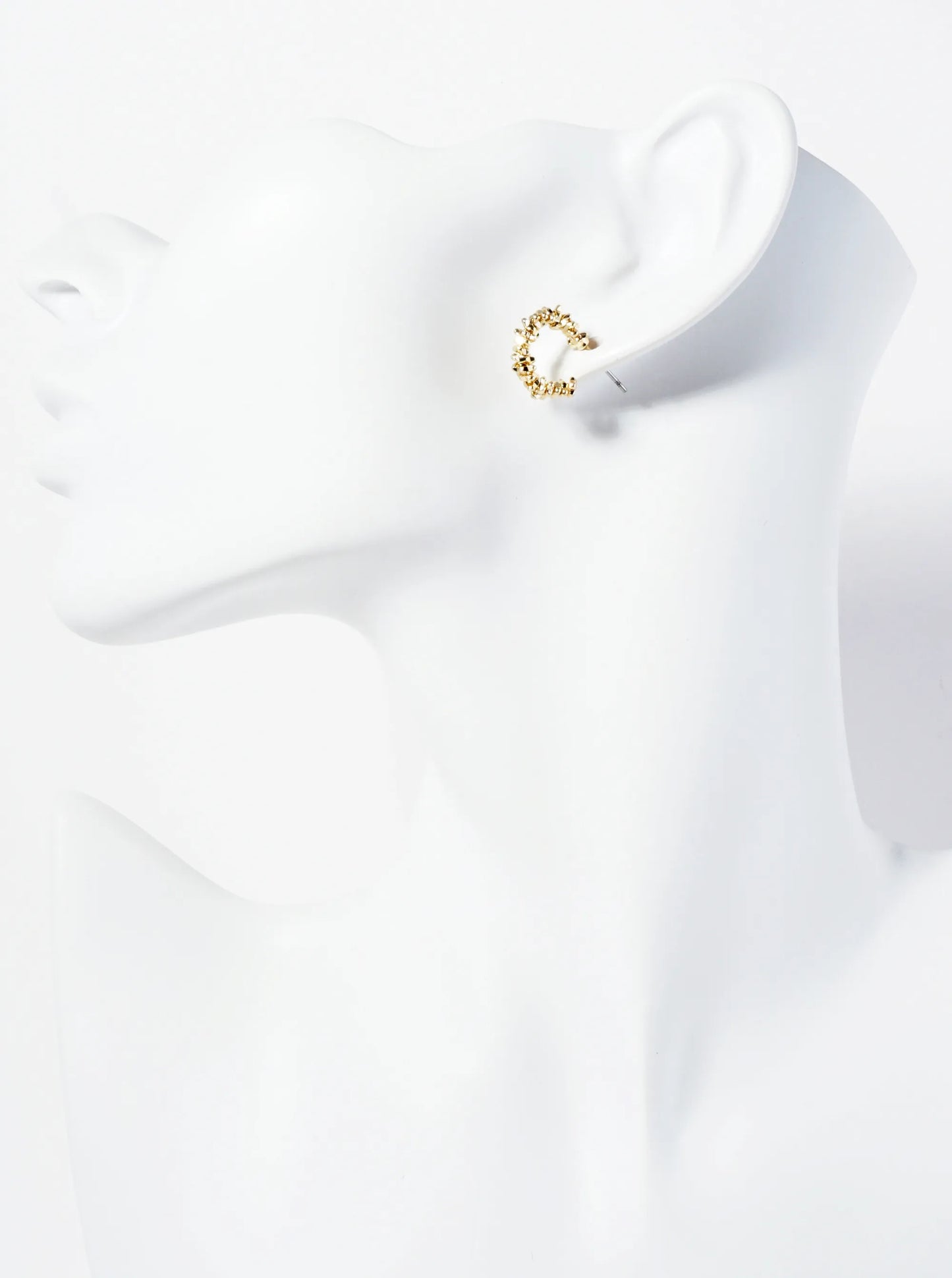 Textured 14K-Gold-Dipped 13mm Small Hoop Earrings
