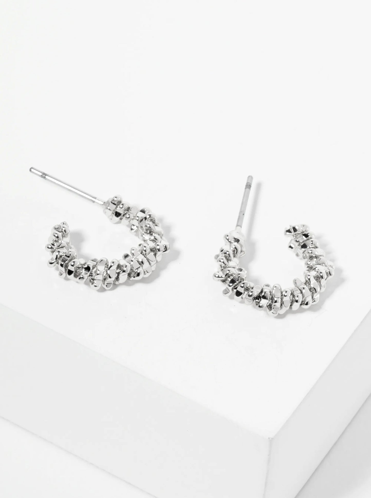 Textured 14K-Gold-Dipped 13mm Small Hoop Earrings