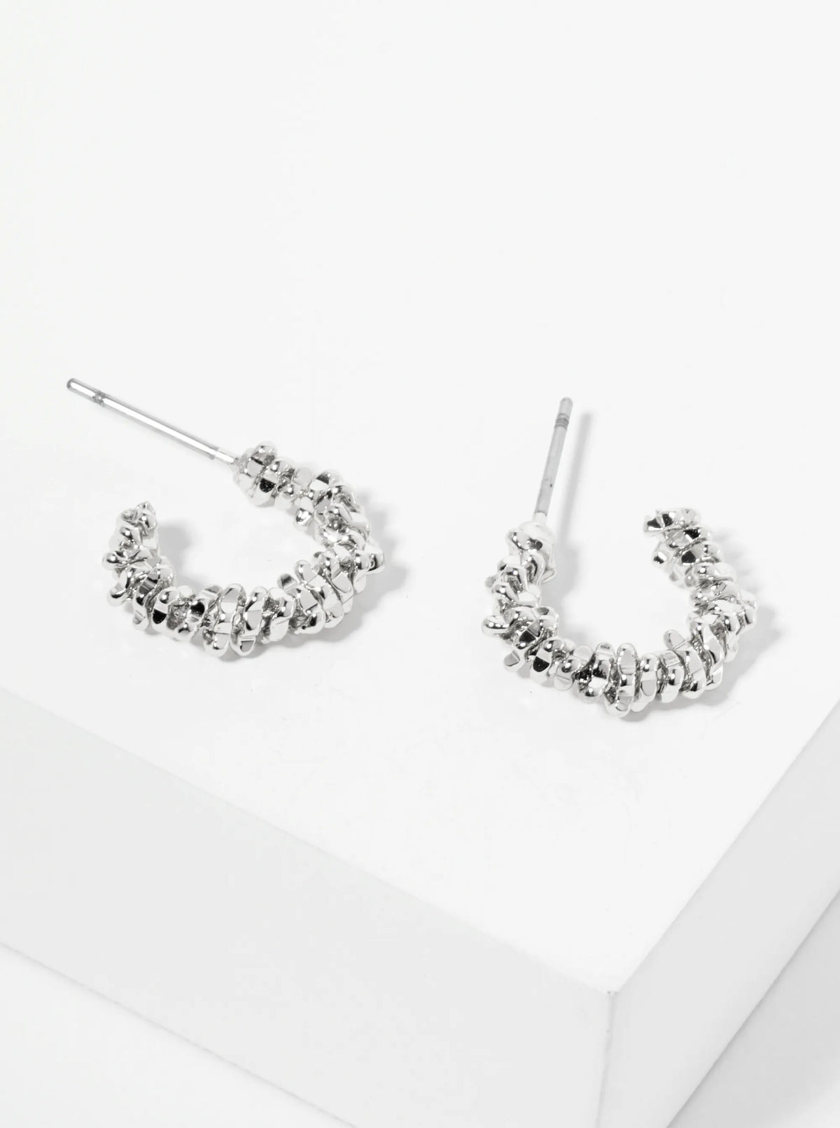 Textured 14K-Gold-Dipped 13mm Small Hoop Earrings