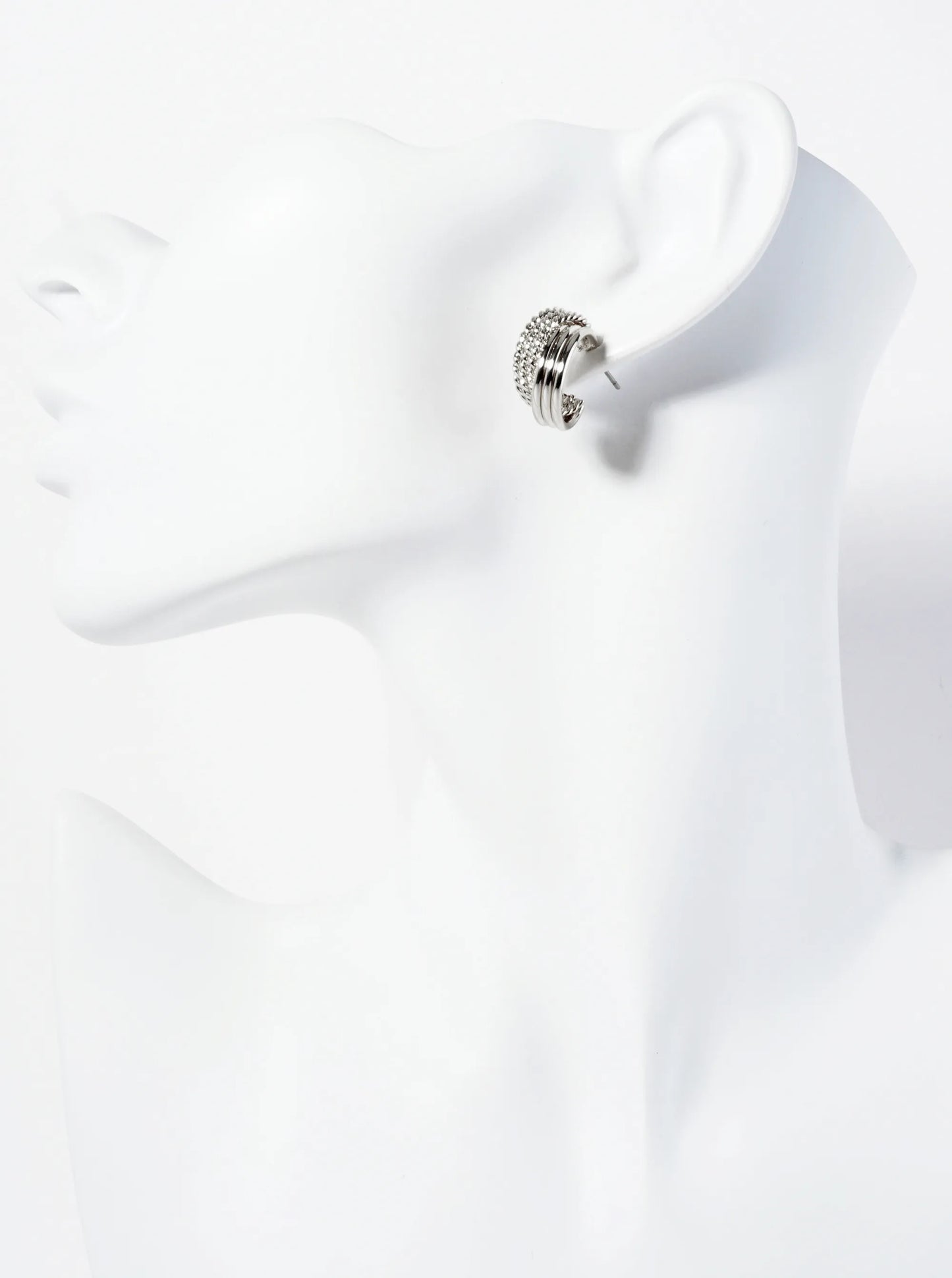 Textured 14K-Gold-Dipped 15mm Layered Hoop Earrings