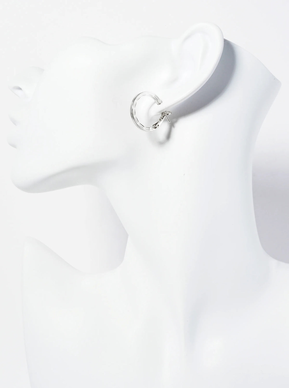 Textured 14K-Gold-Dipped 20mm Latch-Back Hoop Earrings
