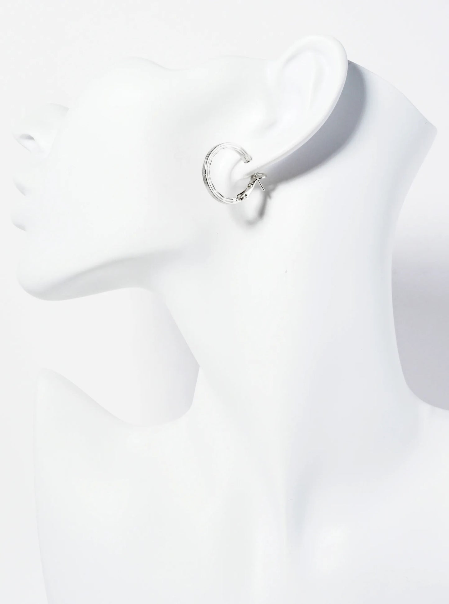 Textured 14K-Gold-Dipped 20mm Latch-Back Hoop Earrings