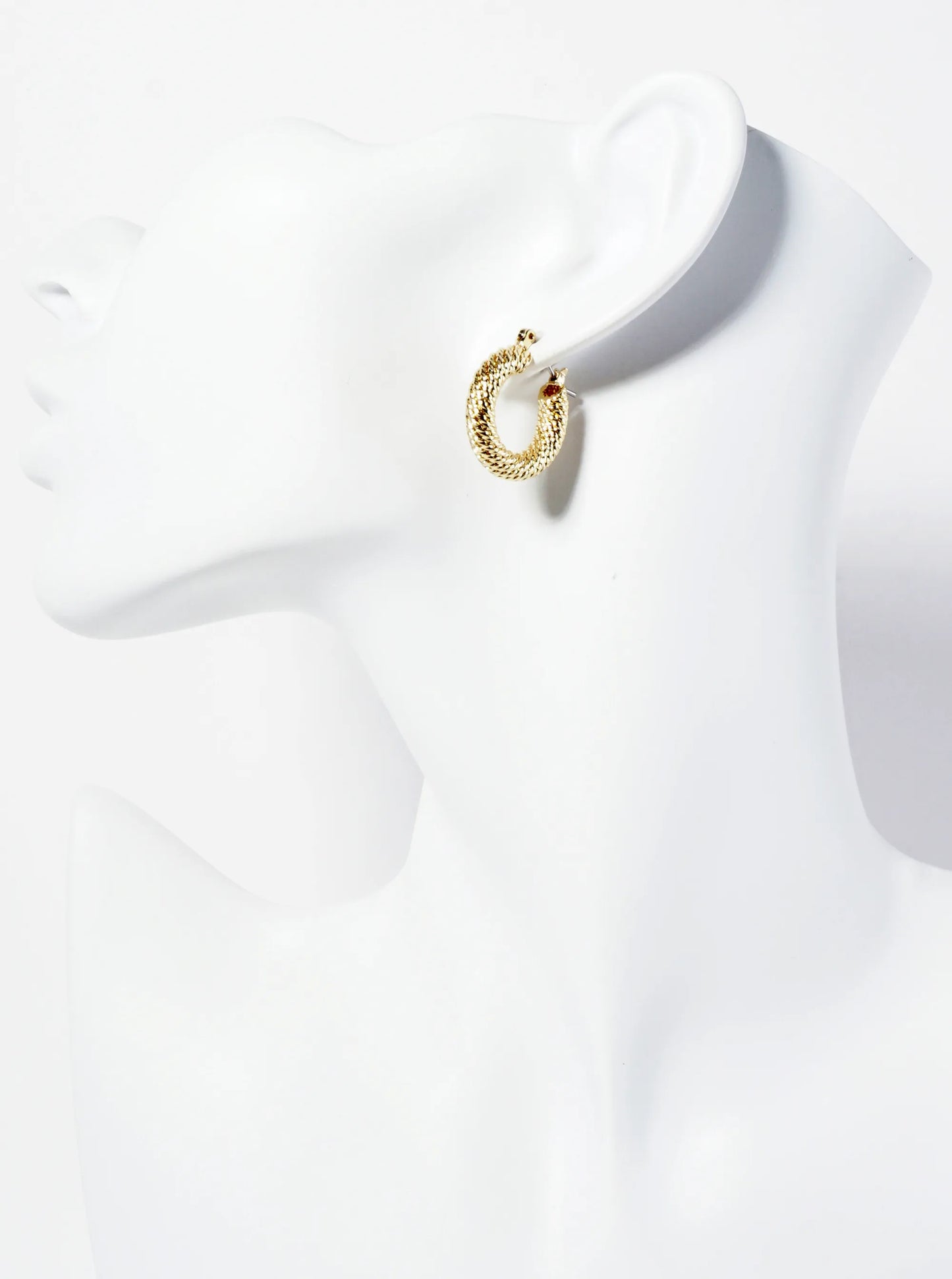 Textured 14K-Gold-Dipped Brass 20mm Hoop Earrings