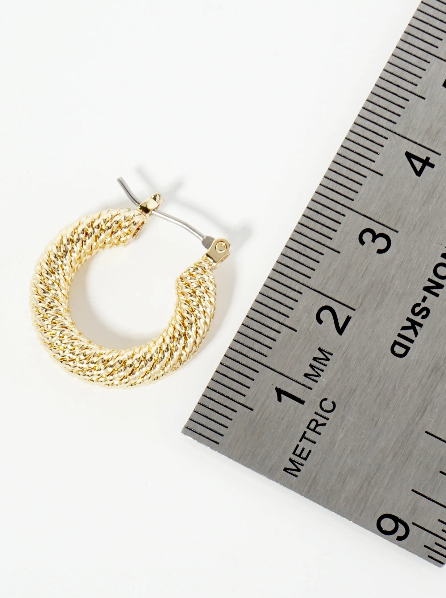 Textured 14K-Gold-Dipped Brass 20mm Hoop Earrings