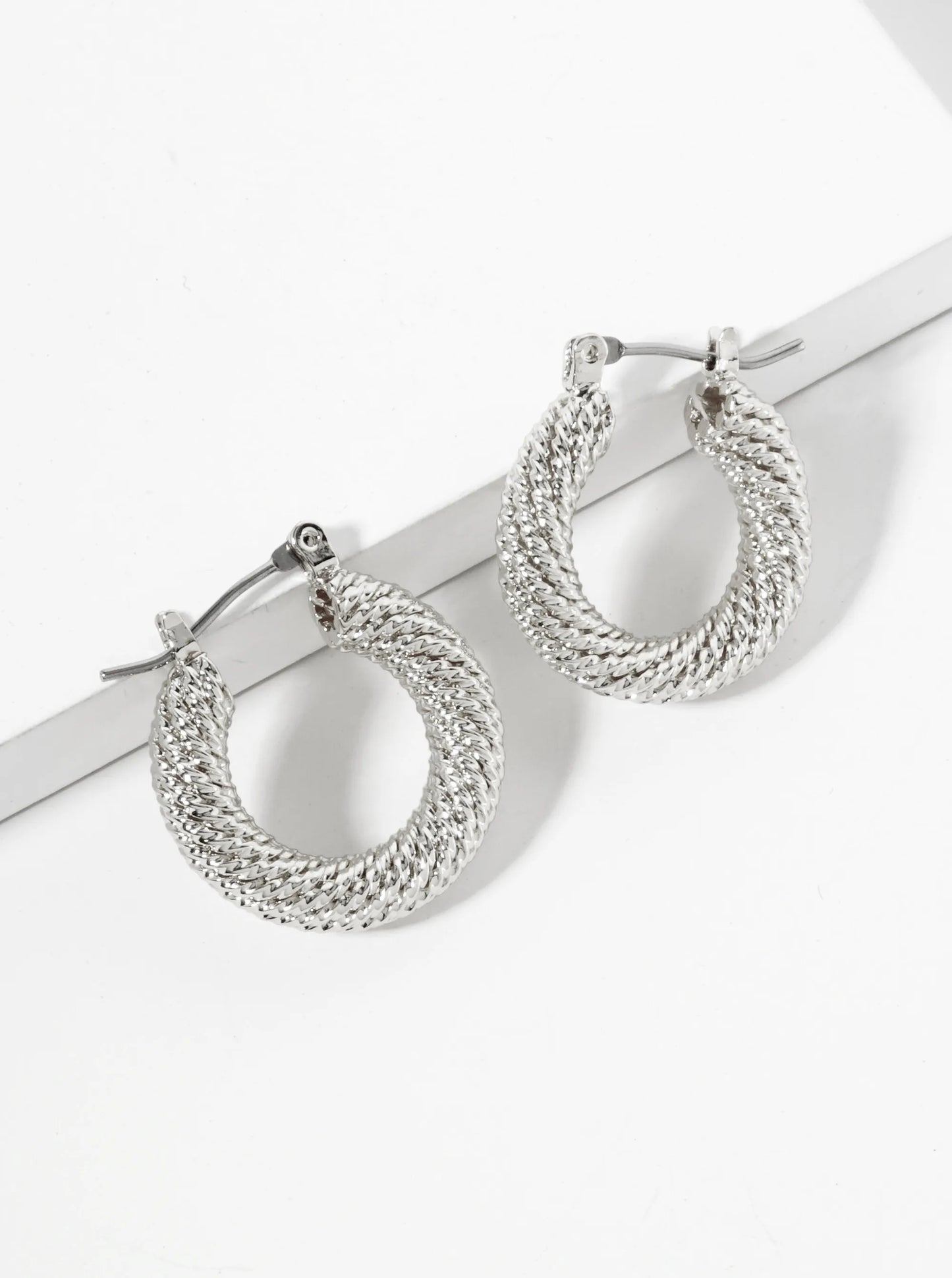 Textured 14K-Gold-Dipped Brass 20mm Hoop Earrings