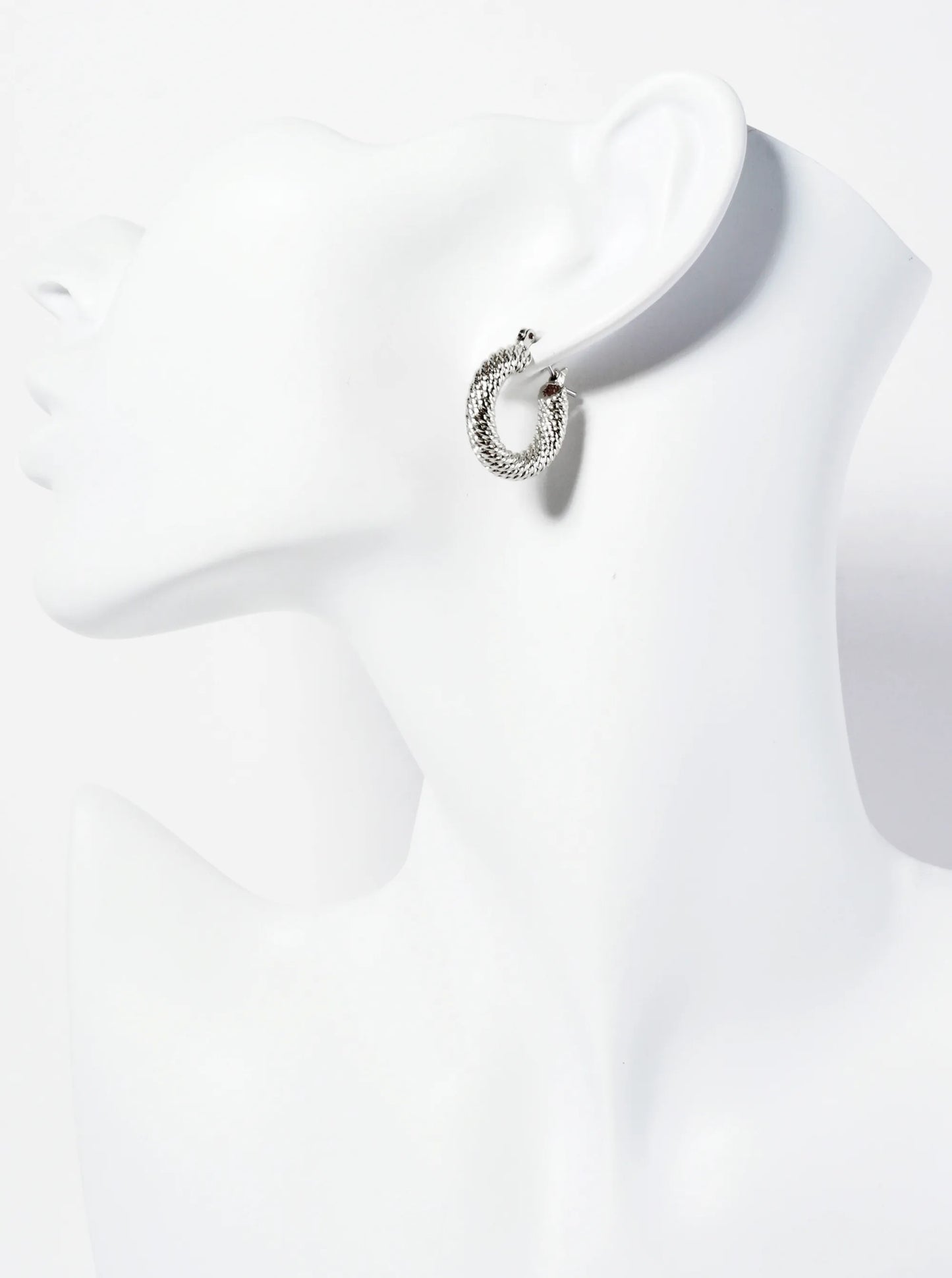 Textured 14K-Gold-Dipped Brass 20mm Hoop Earrings
