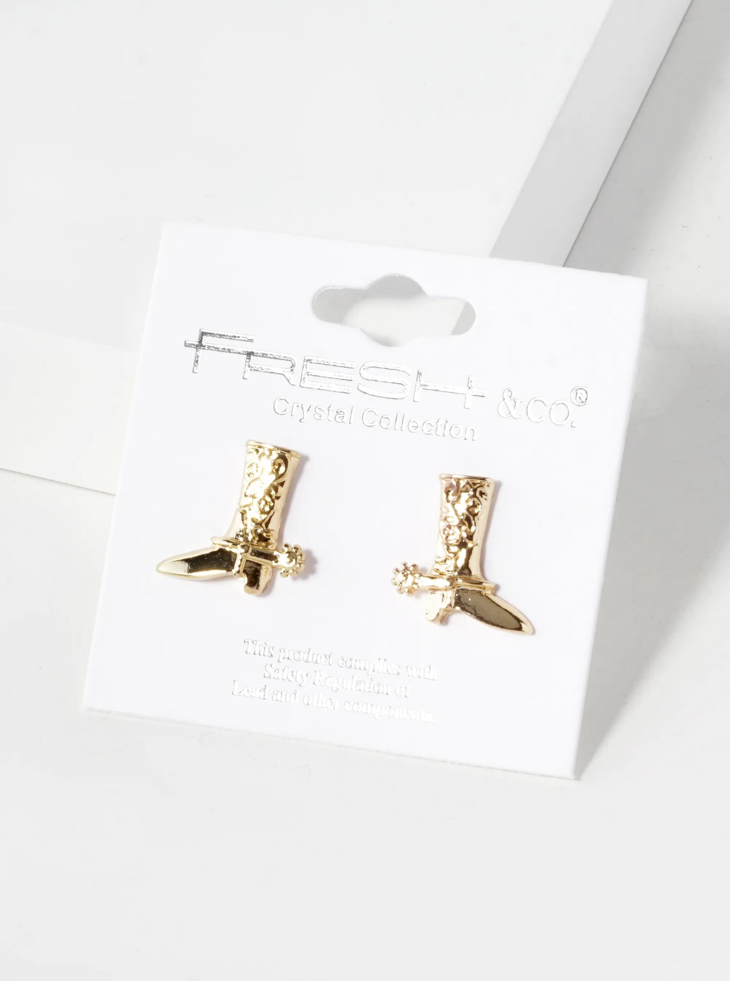 Textured 15mm Cowboy Cowgirl Boot Stud Earrings