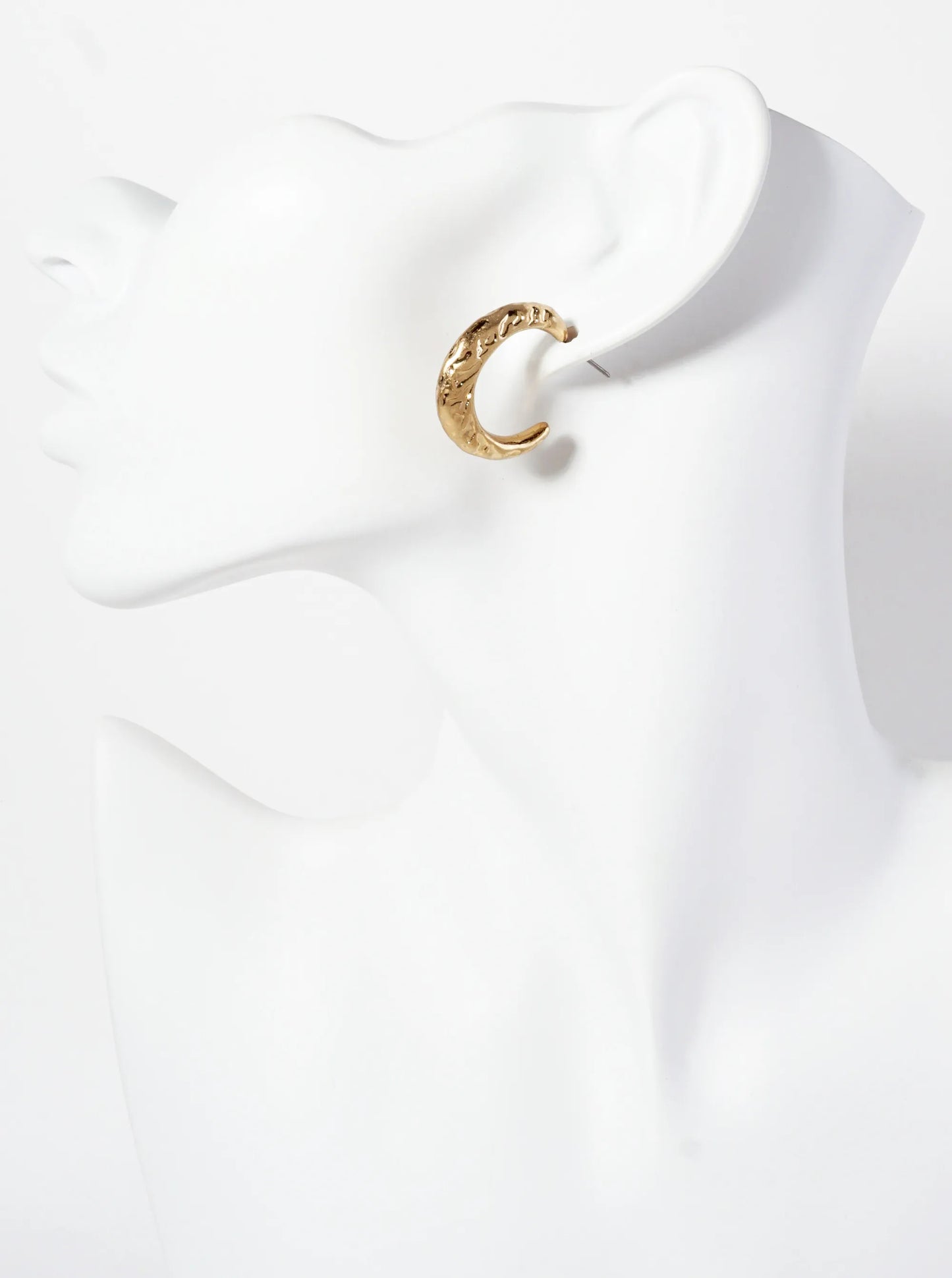 Textured 25mm Tapered Open Hoop Earrings With-Titanium-Post