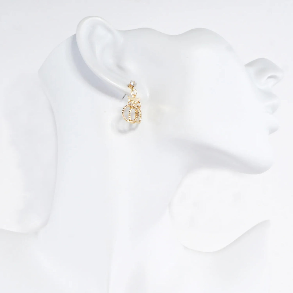 Textured 3 Ring Drop Dangle Earrings