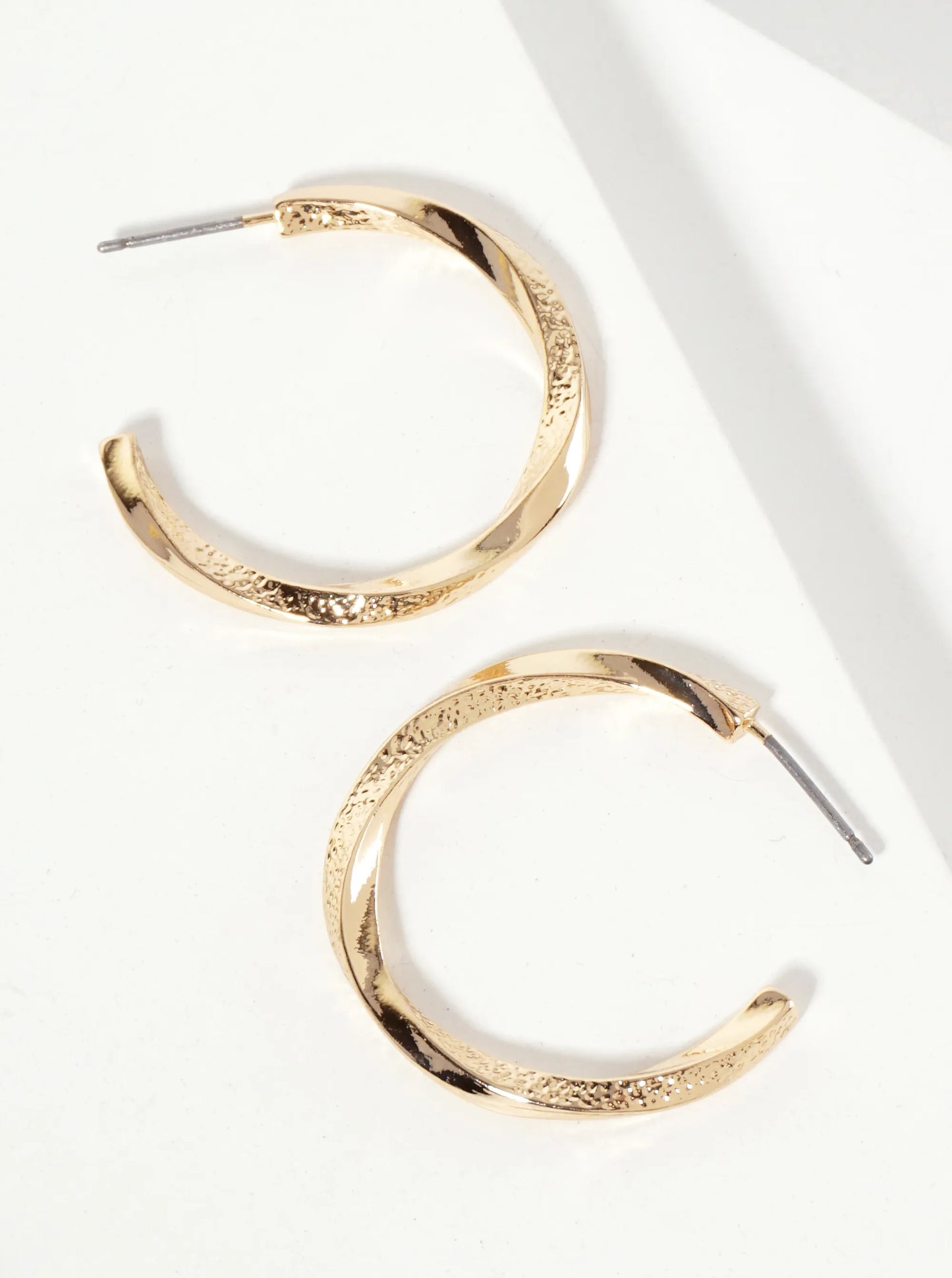 Textured 30mm Open Hoop Earrings