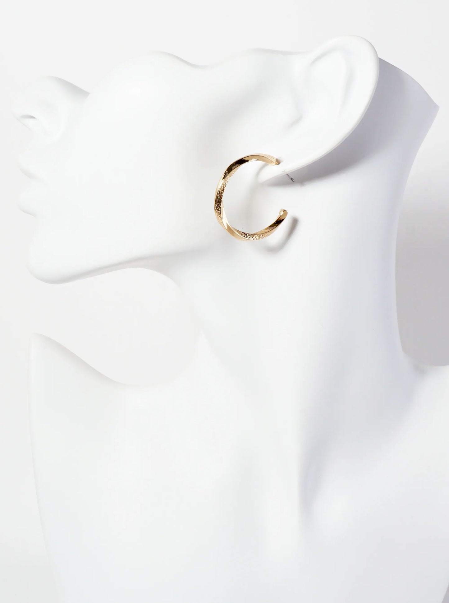 Textured 30mm Open Hoop Earrings