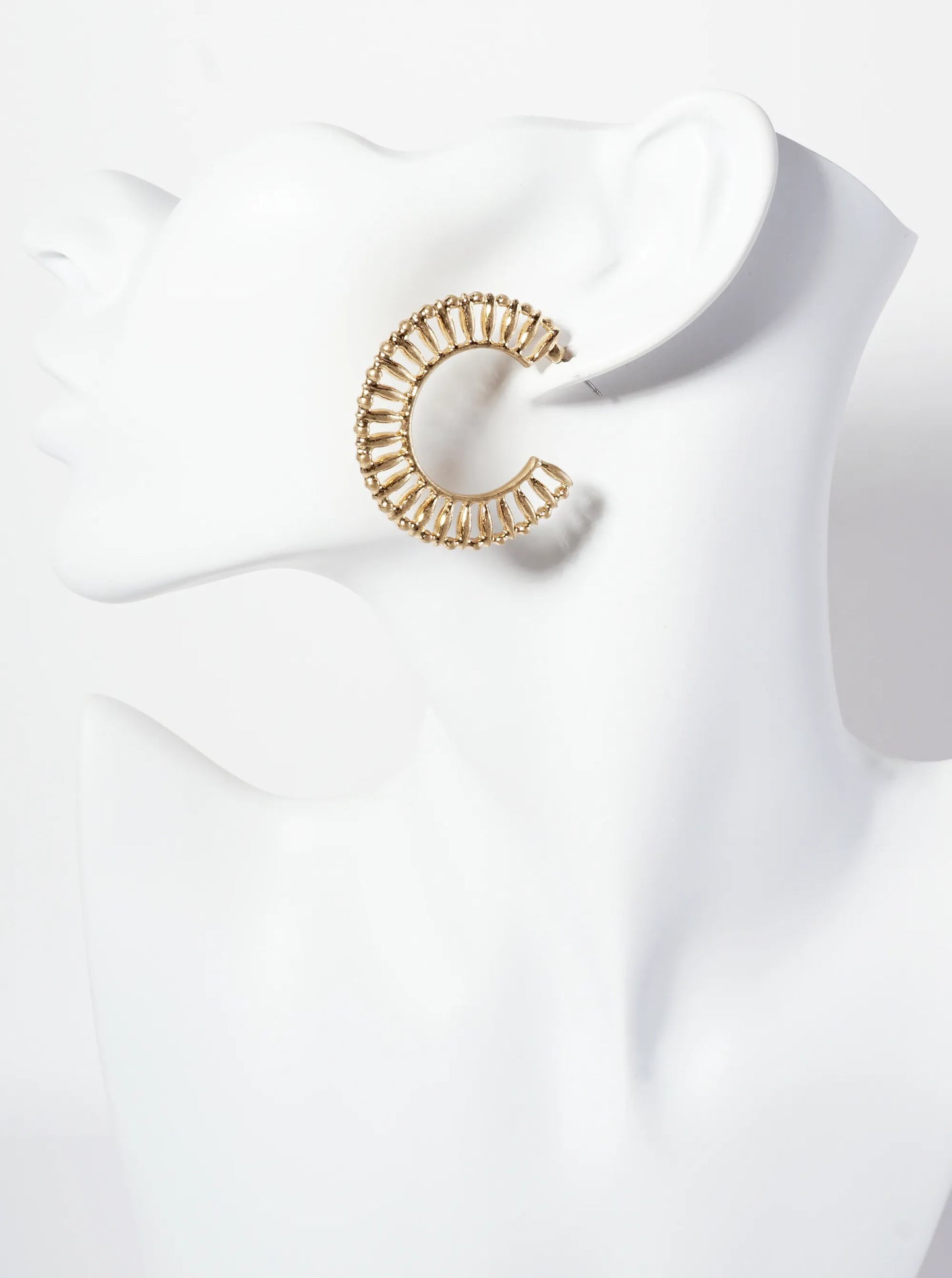 Textured 40mm Wide Open Hoop Earrings