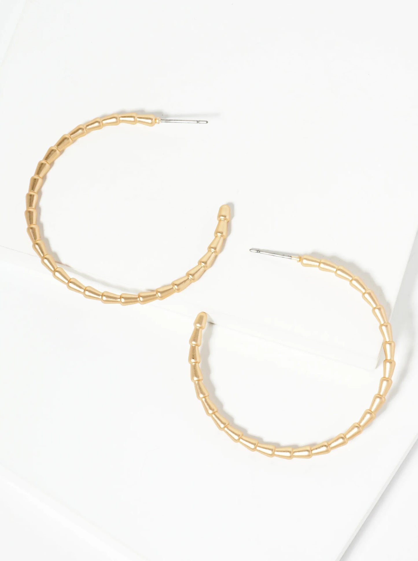 Textured 45mm Open Hoop Earrings