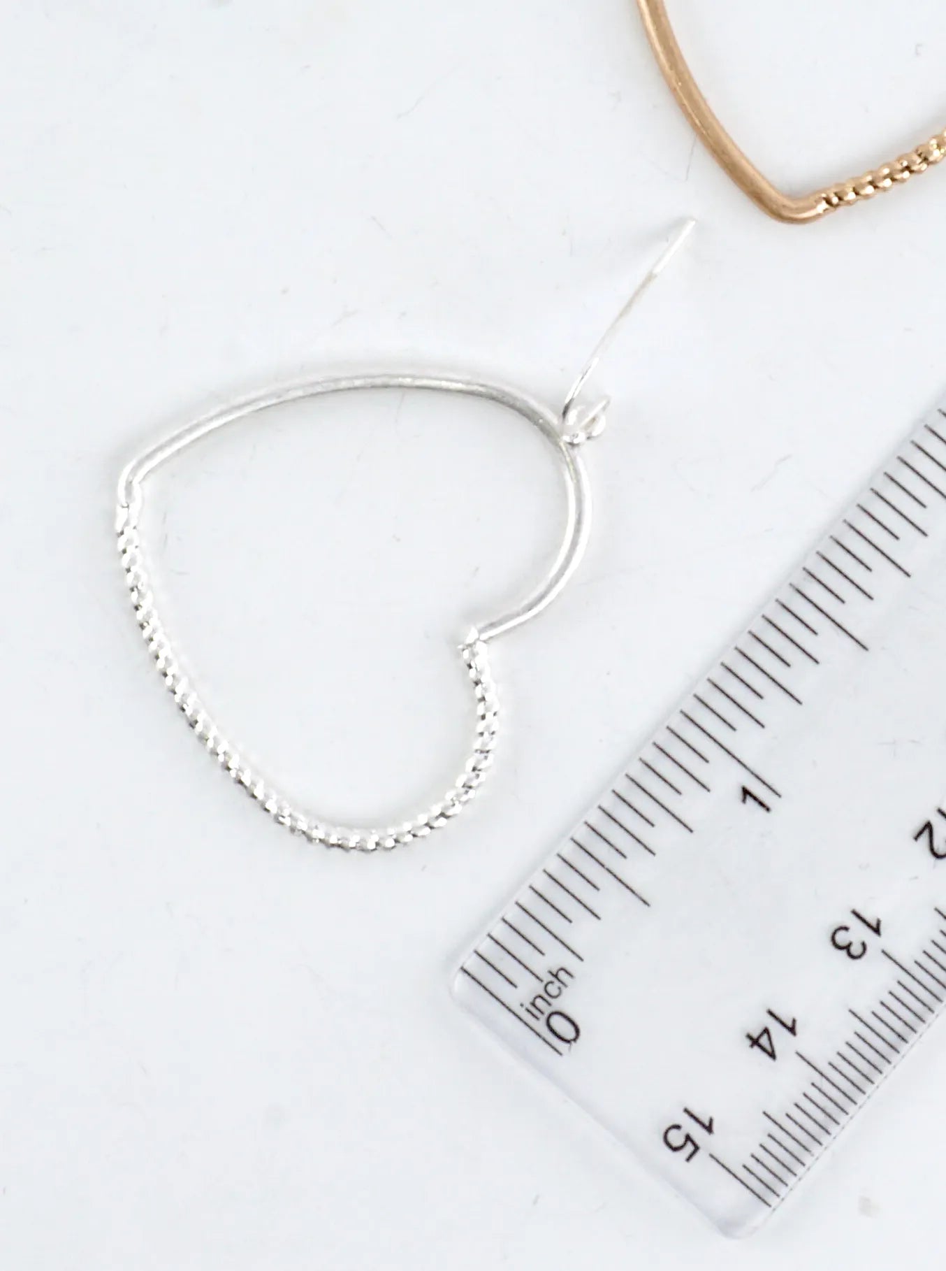 Textured Brass Heart Drop Earrings