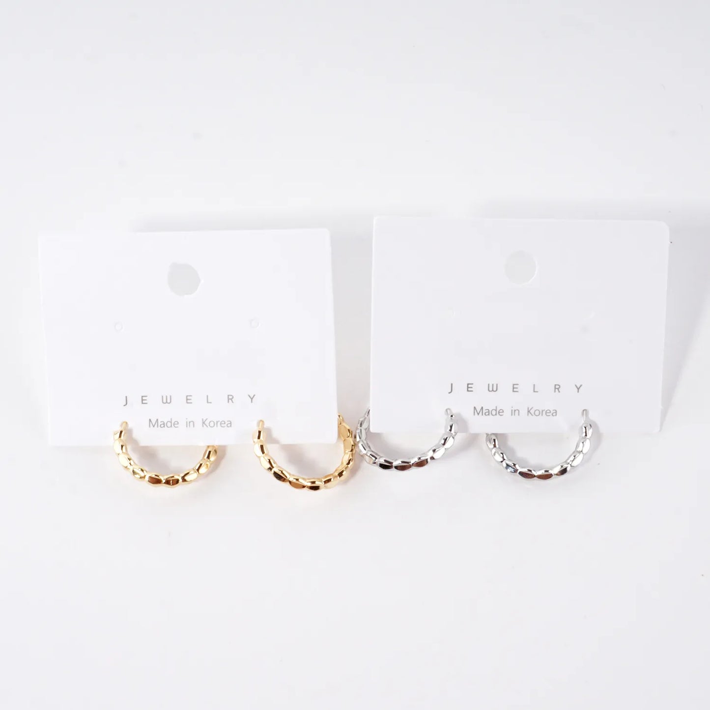 Textured Brass Latch Back 0.75 Inch Hoop Earrings