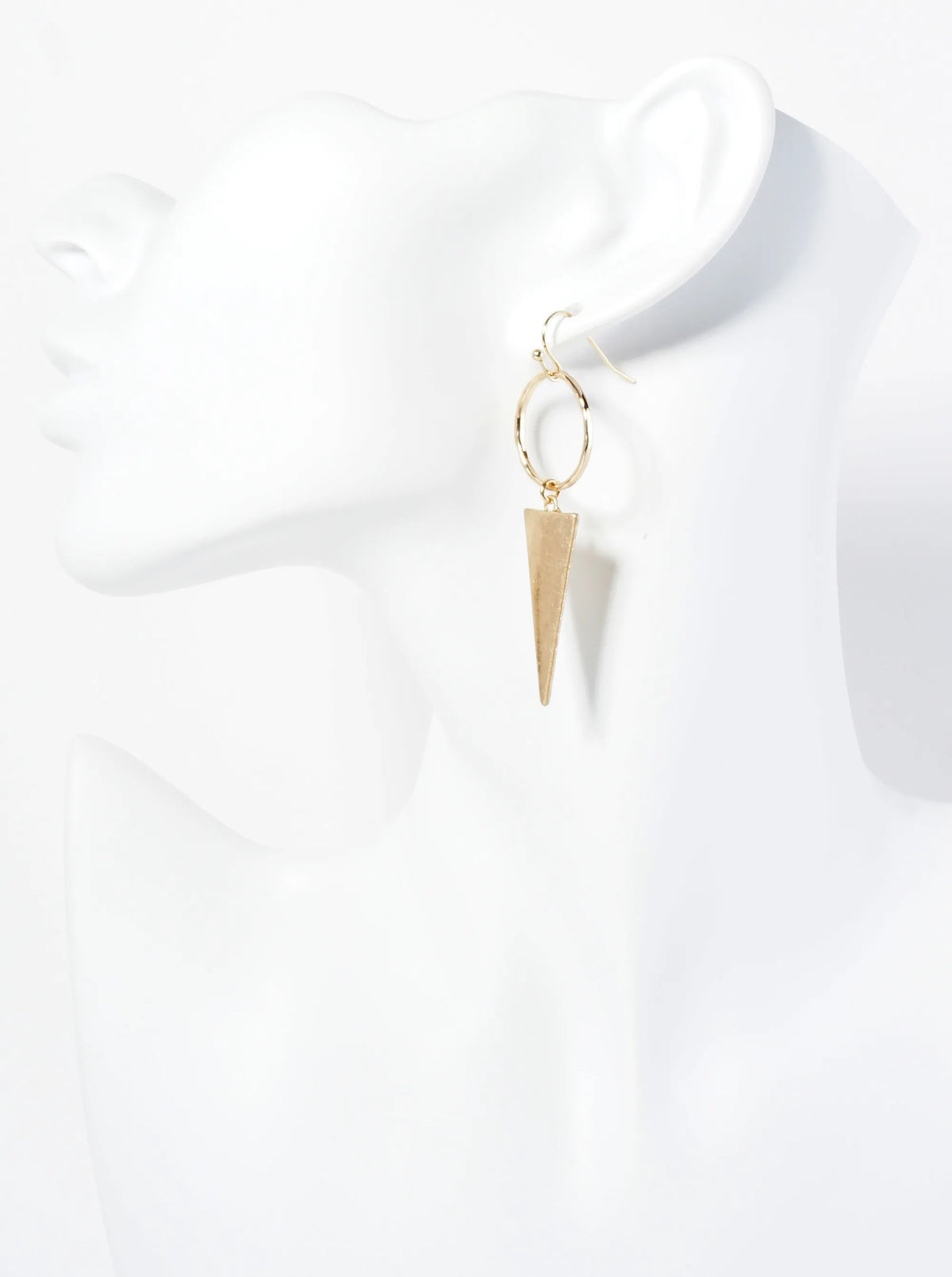 Textured Circle Triangle Drop Geometric Dangle Earrings