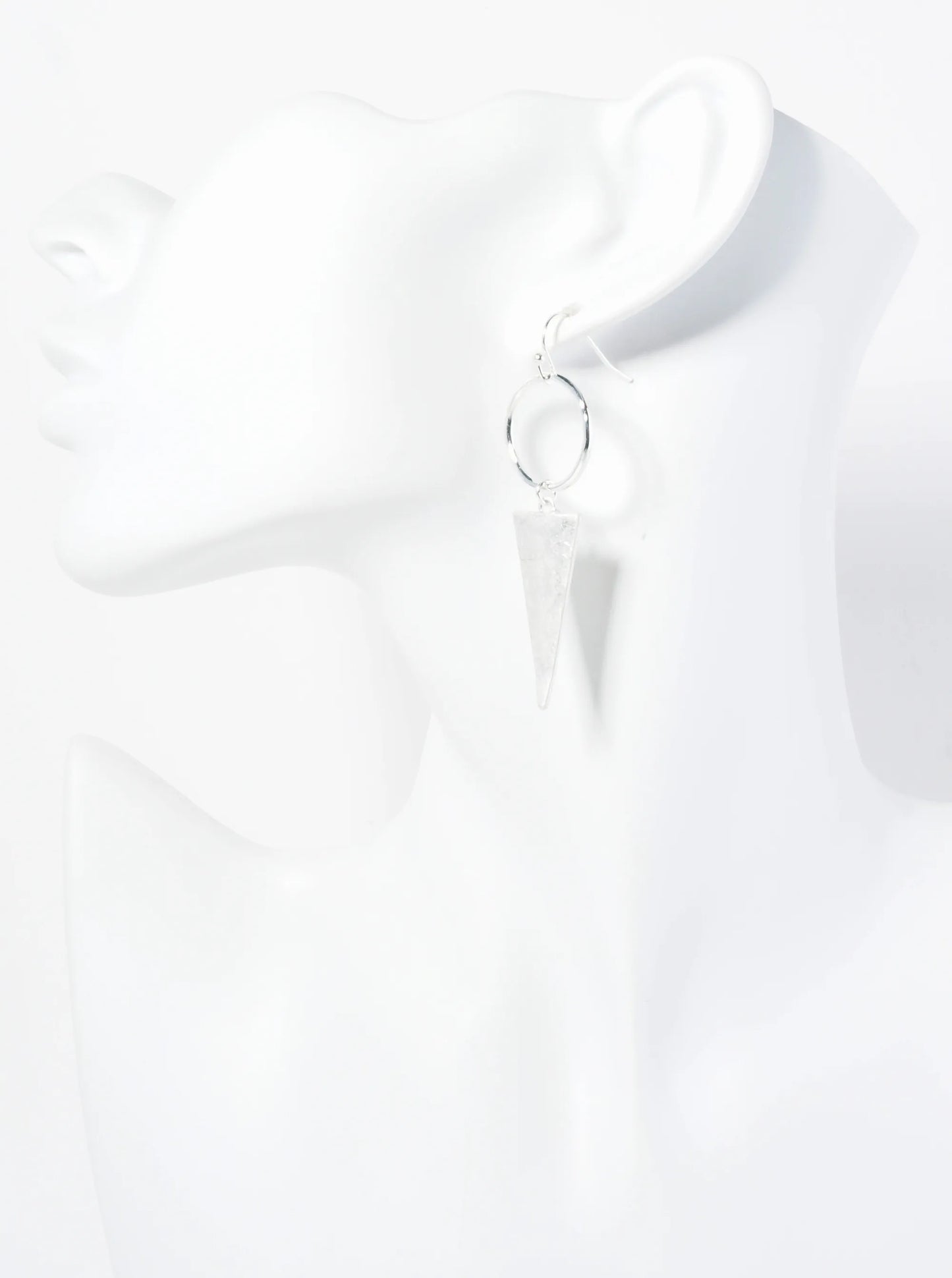 Textured Circle Triangle Drop Geometric Dangle Earrings