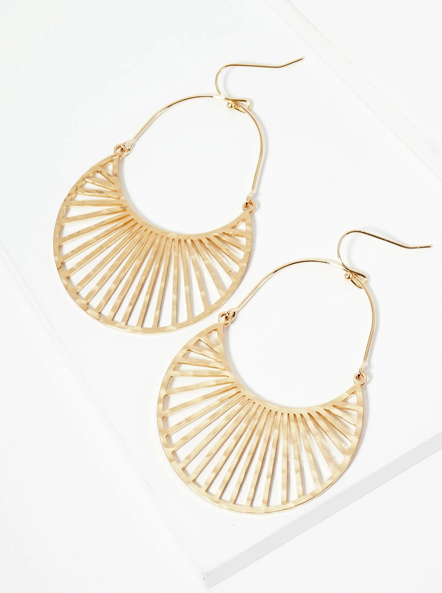 Textured Crescent Moon Dangle Earrings