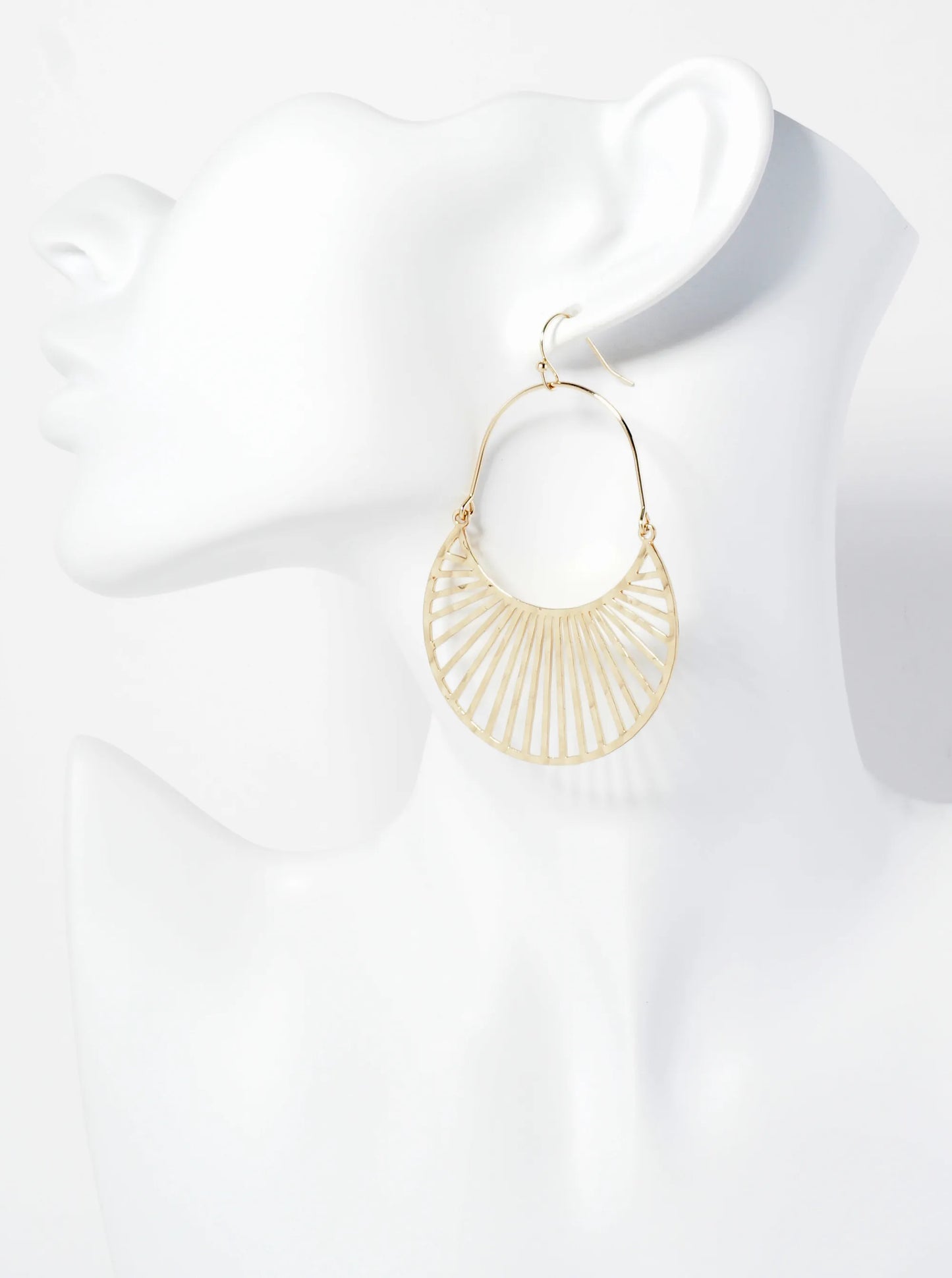 Textured Crescent Moon Dangle Earrings