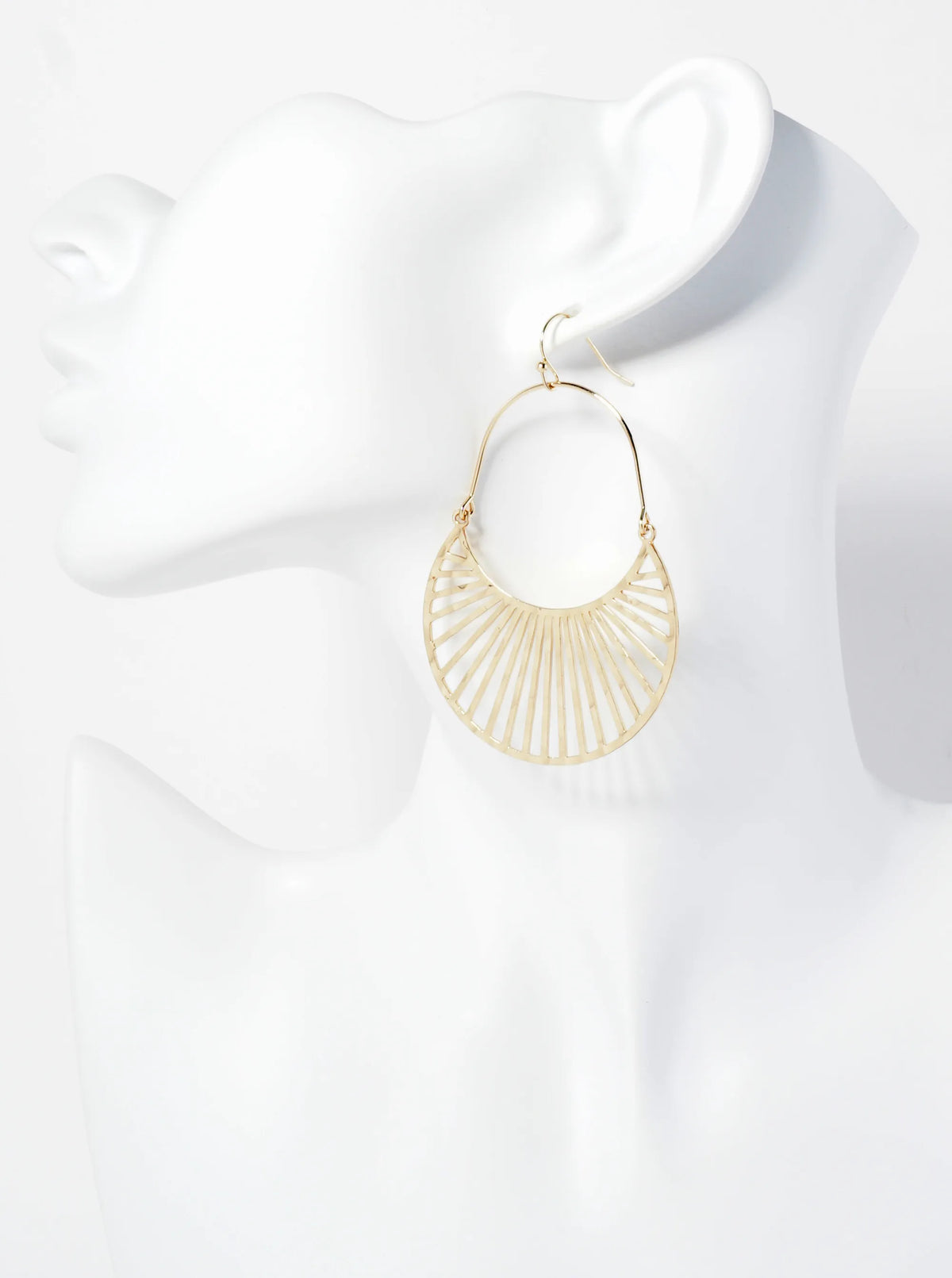 Textured Crescent Moon Dangle Earrings