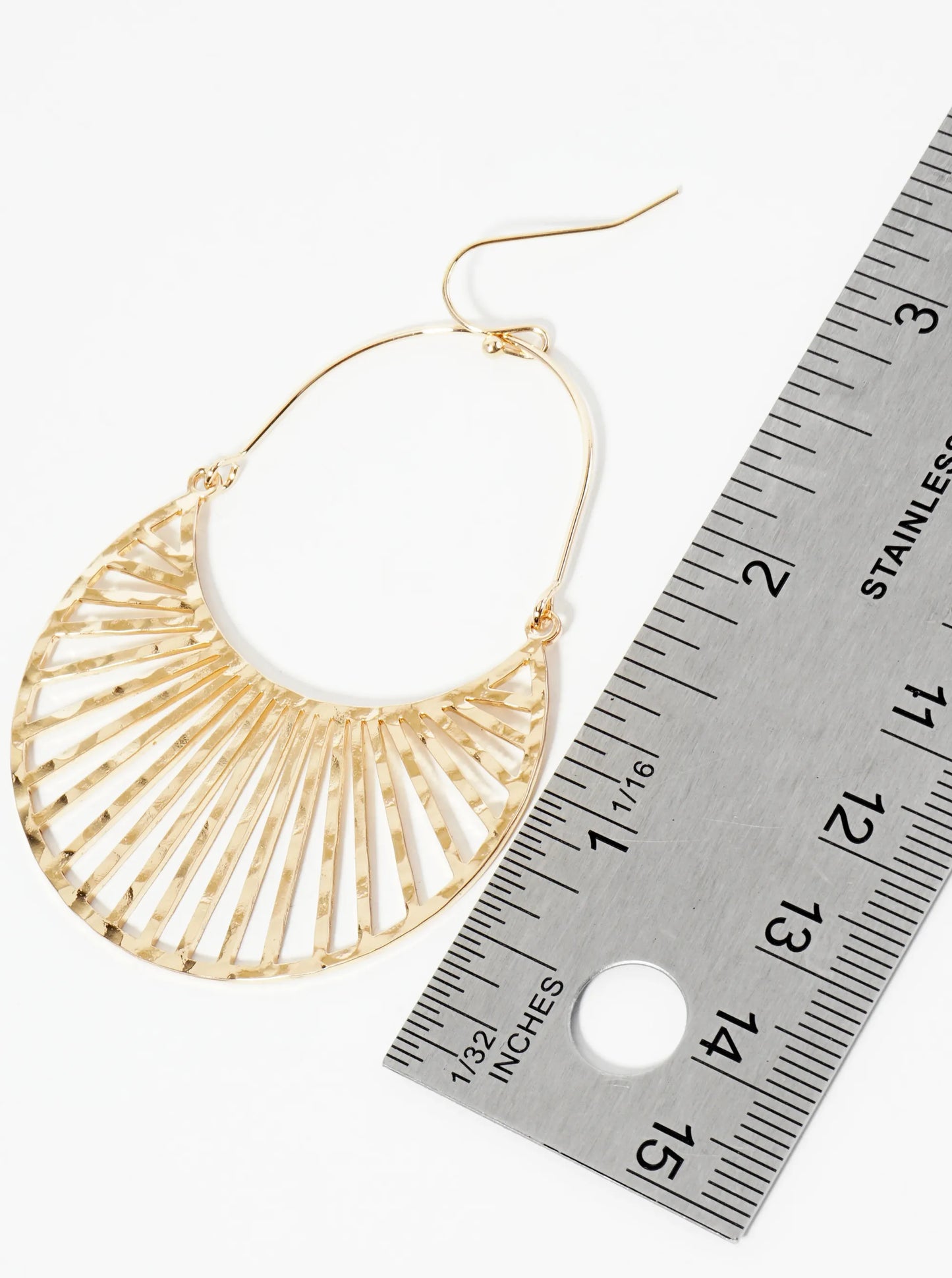 Textured Crescent Moon Dangle Earrings