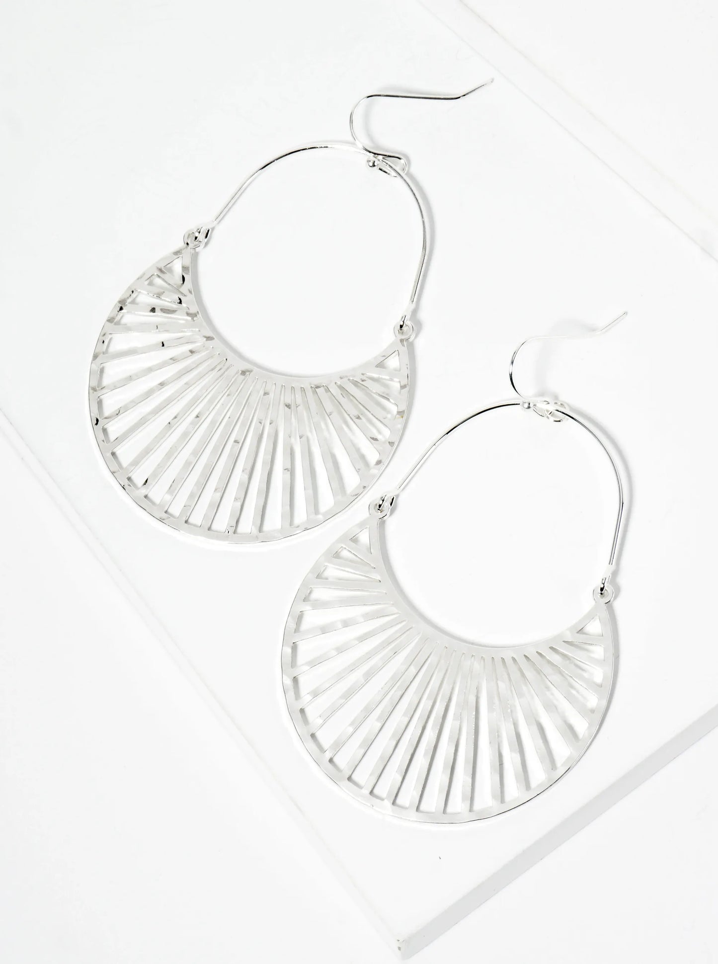 Textured Crescent Moon Dangle Earrings