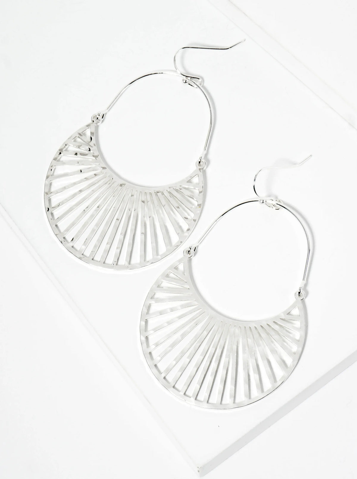 Textured Crescent Moon Dangle Earrings