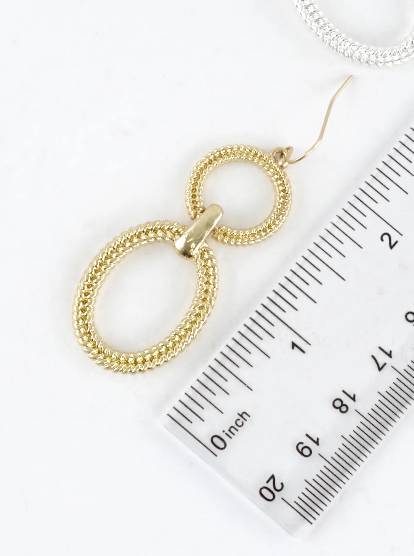 Textured Geometric Circle Oval Dangle Earrings