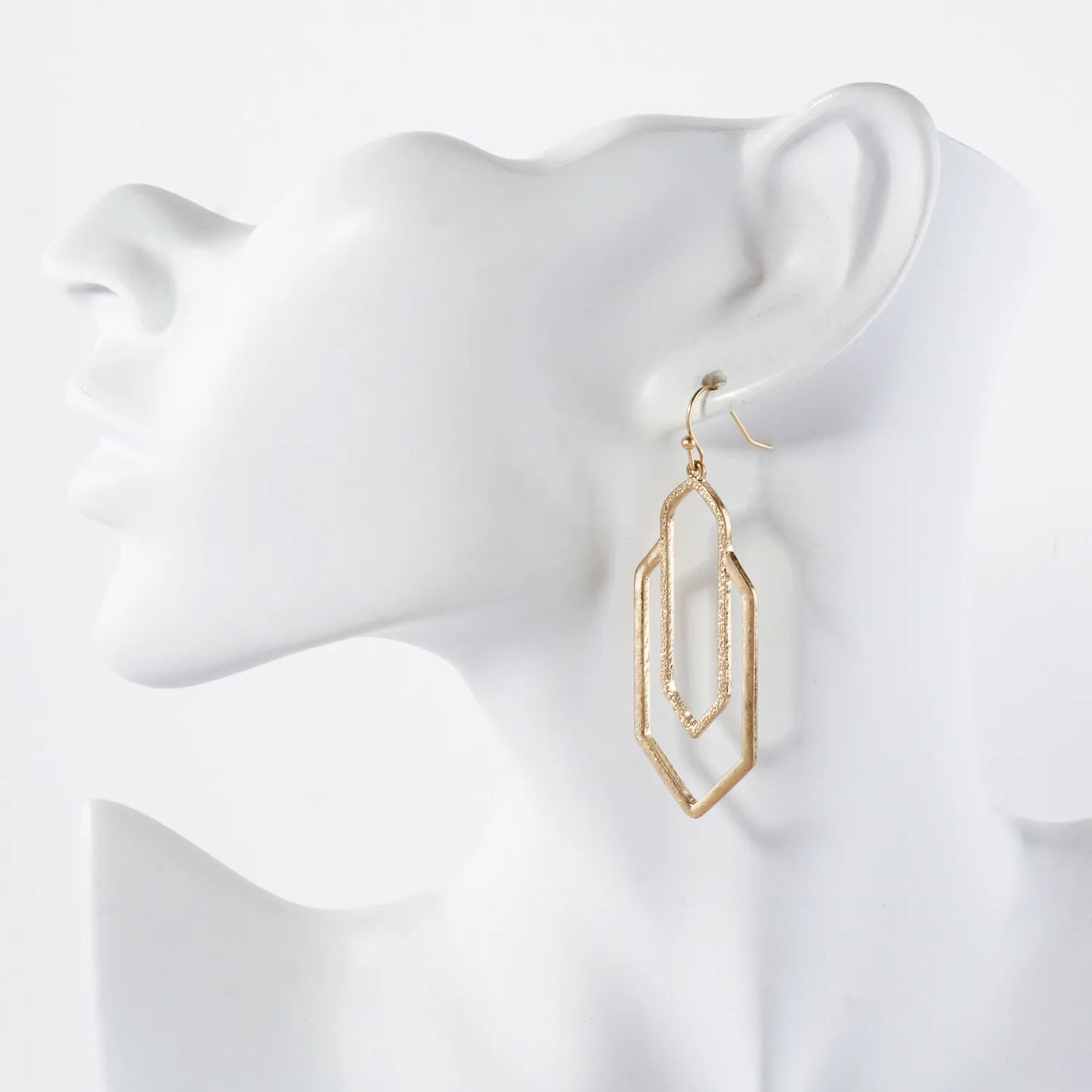 Textured Geometric Drop Earrings
