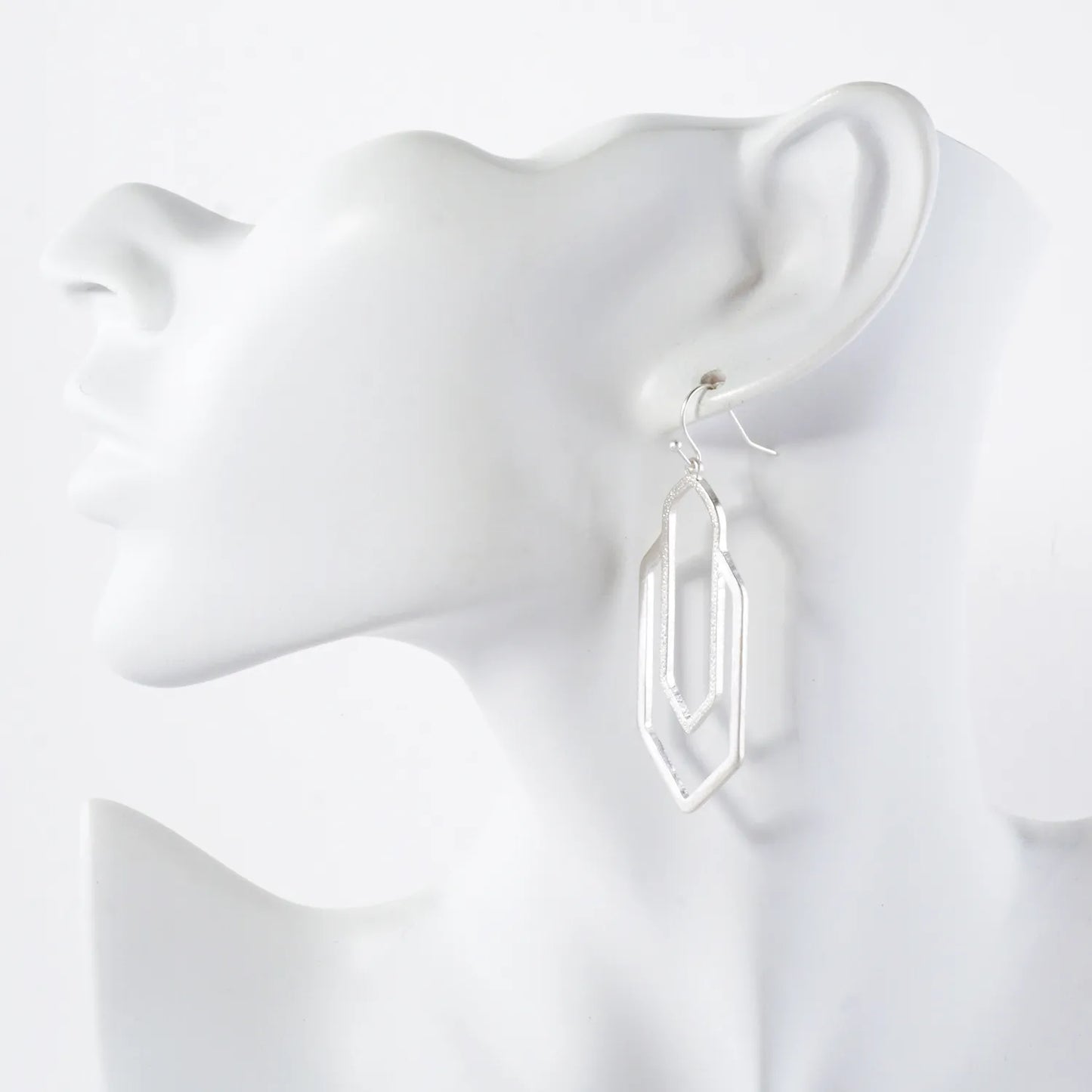 Textured Geometric Drop Earrings