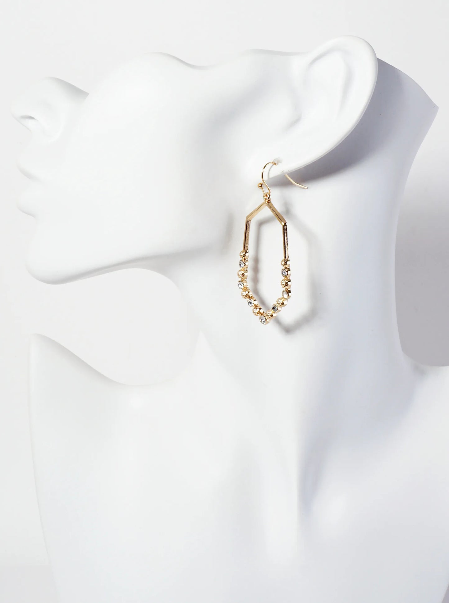 Textured Hexagon-Shaped Geometric Dangle Earrings