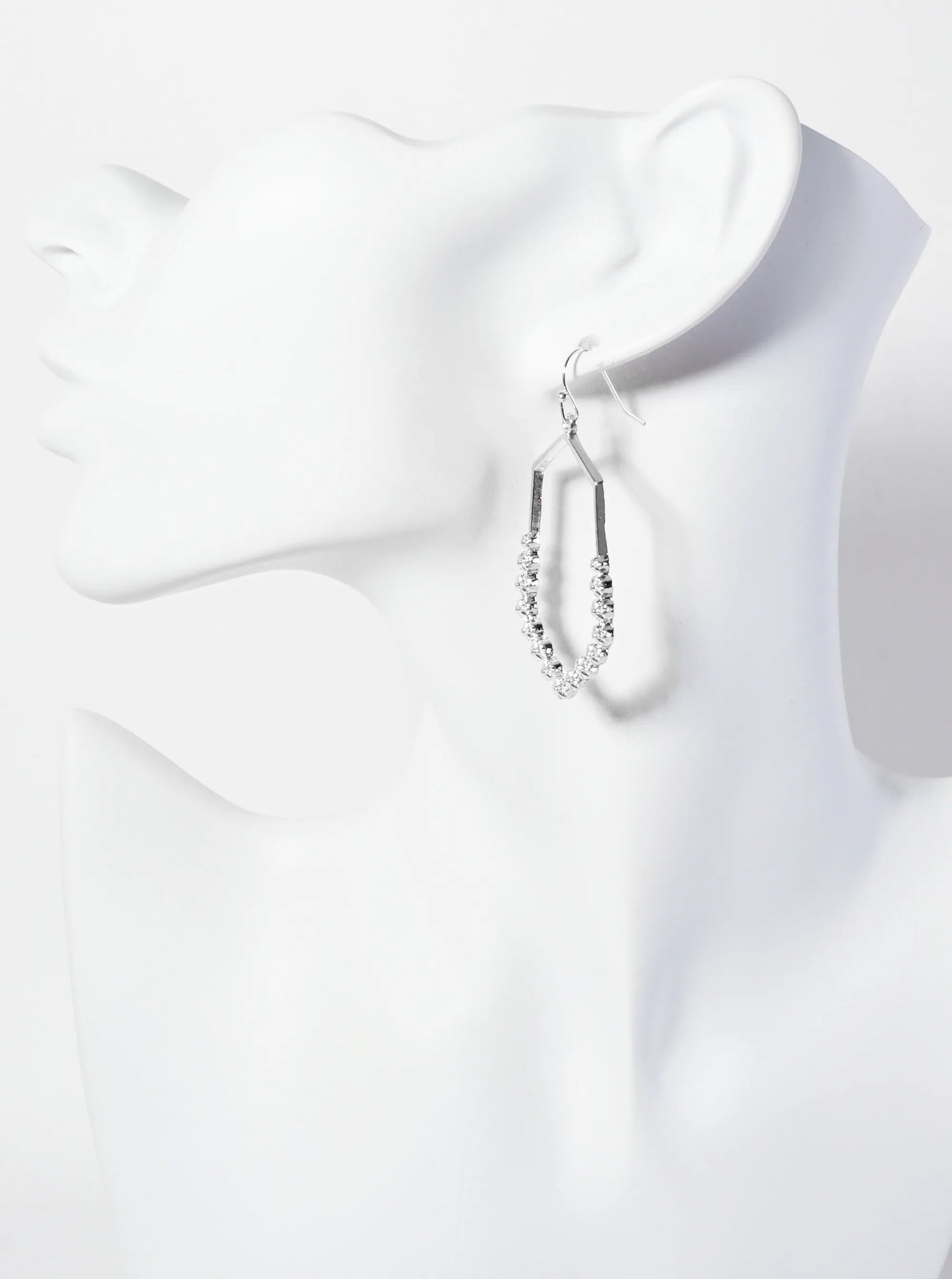 Textured Hexagon-Shaped Geometric Dangle Earrings