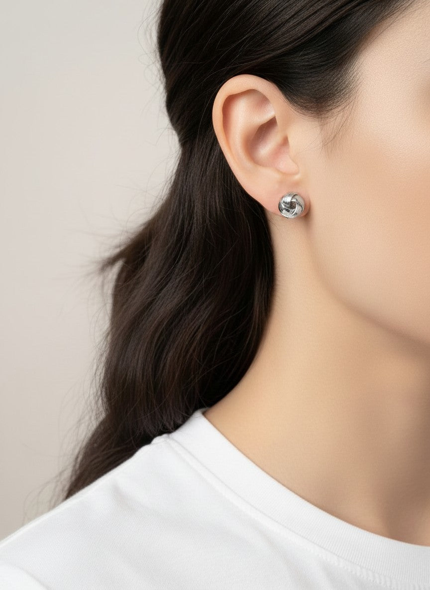 Textured Knot Stud Earrings