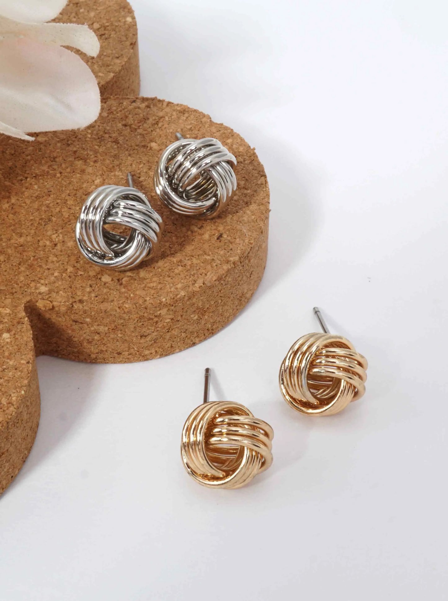 Textured Knot Stud Earrings