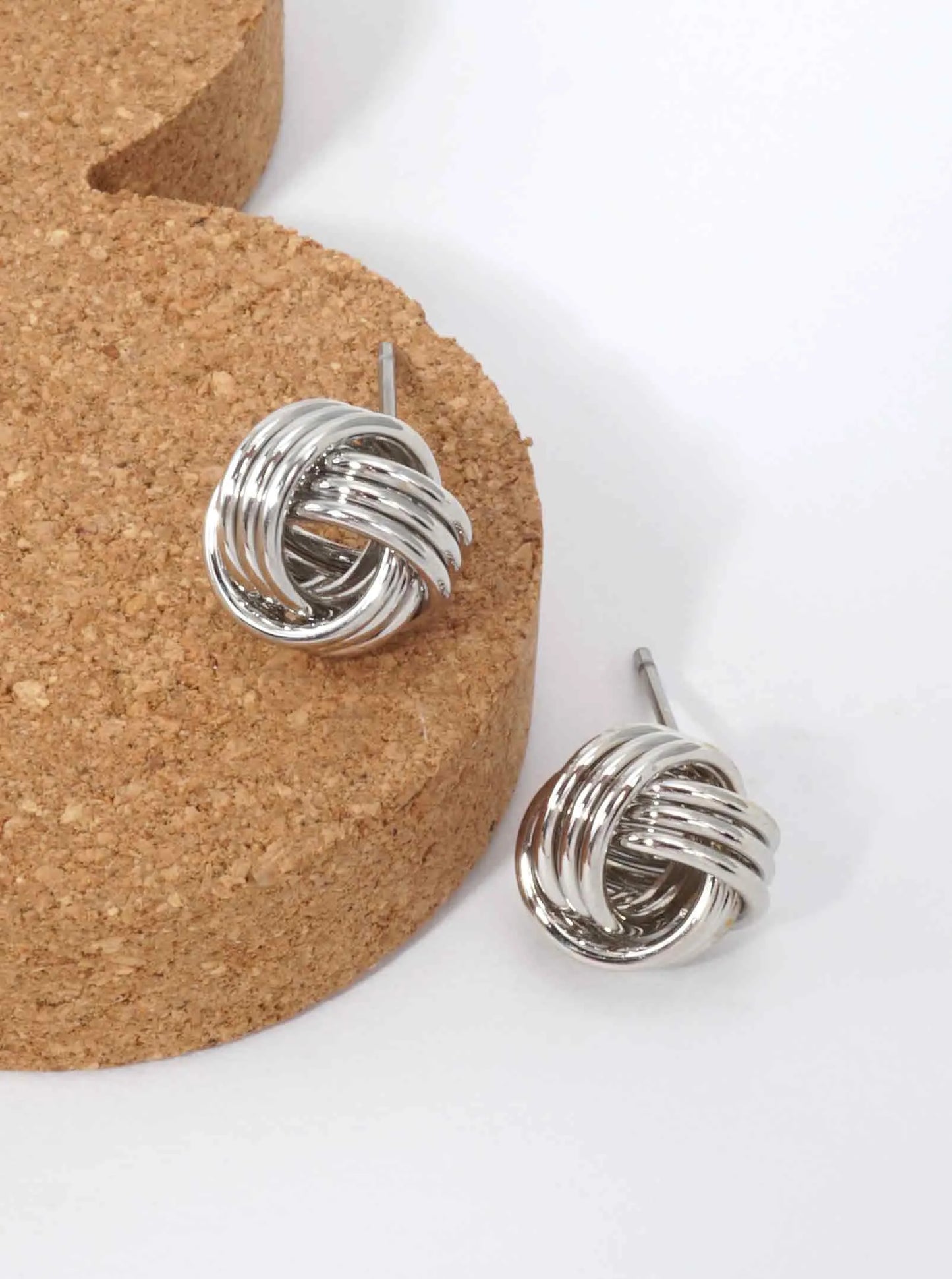 Textured Knot Stud Earrings